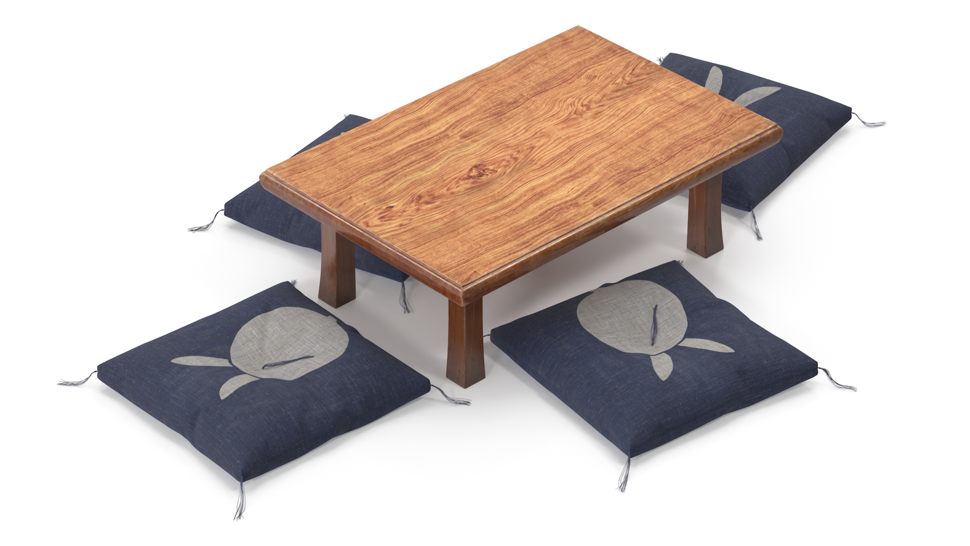 Low Tea Table Set 3D