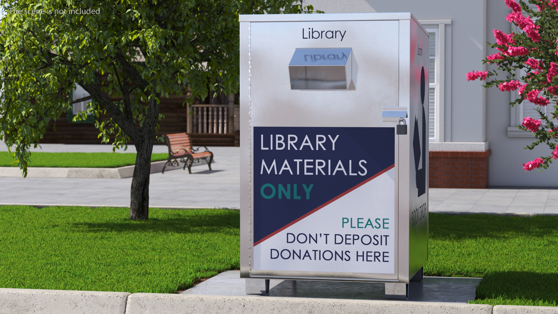 Library Book Return Box Metallic 3D