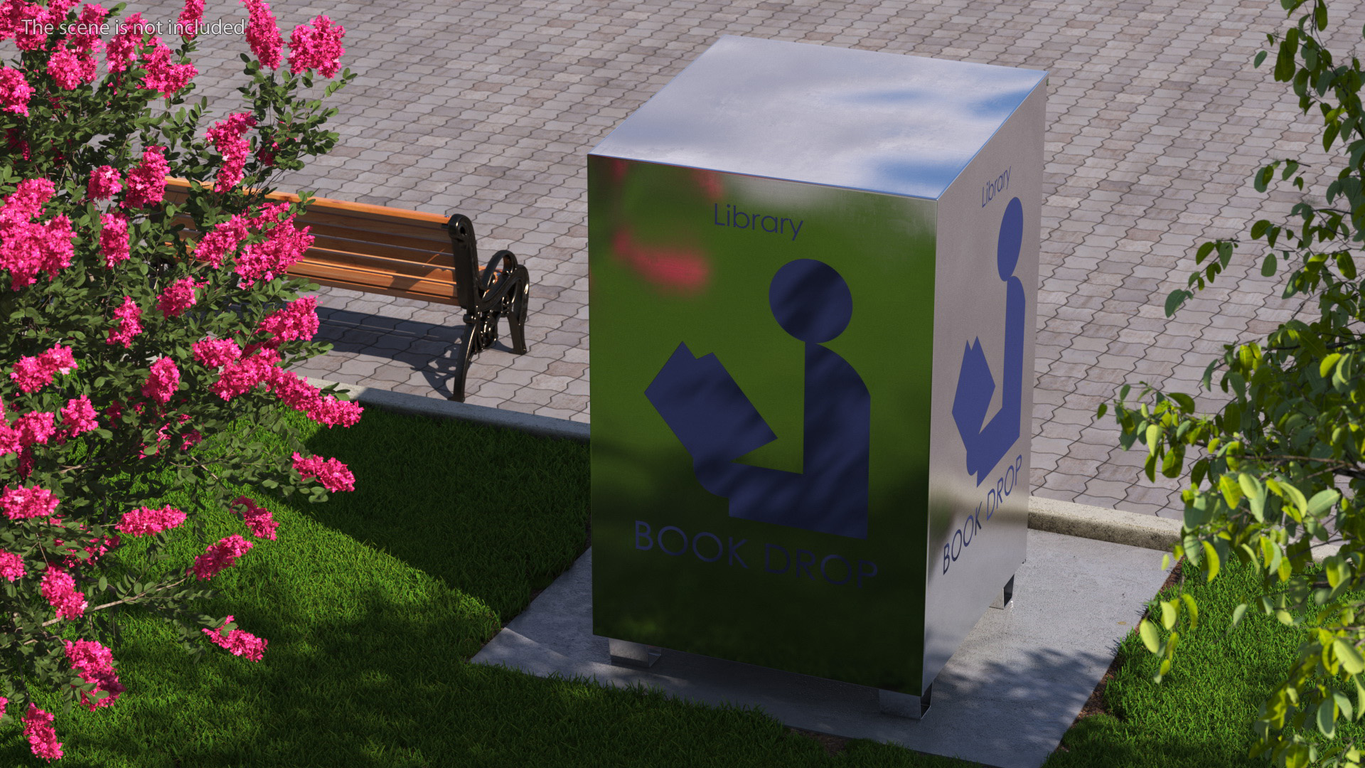 Library Book Return Box Metallic 3D