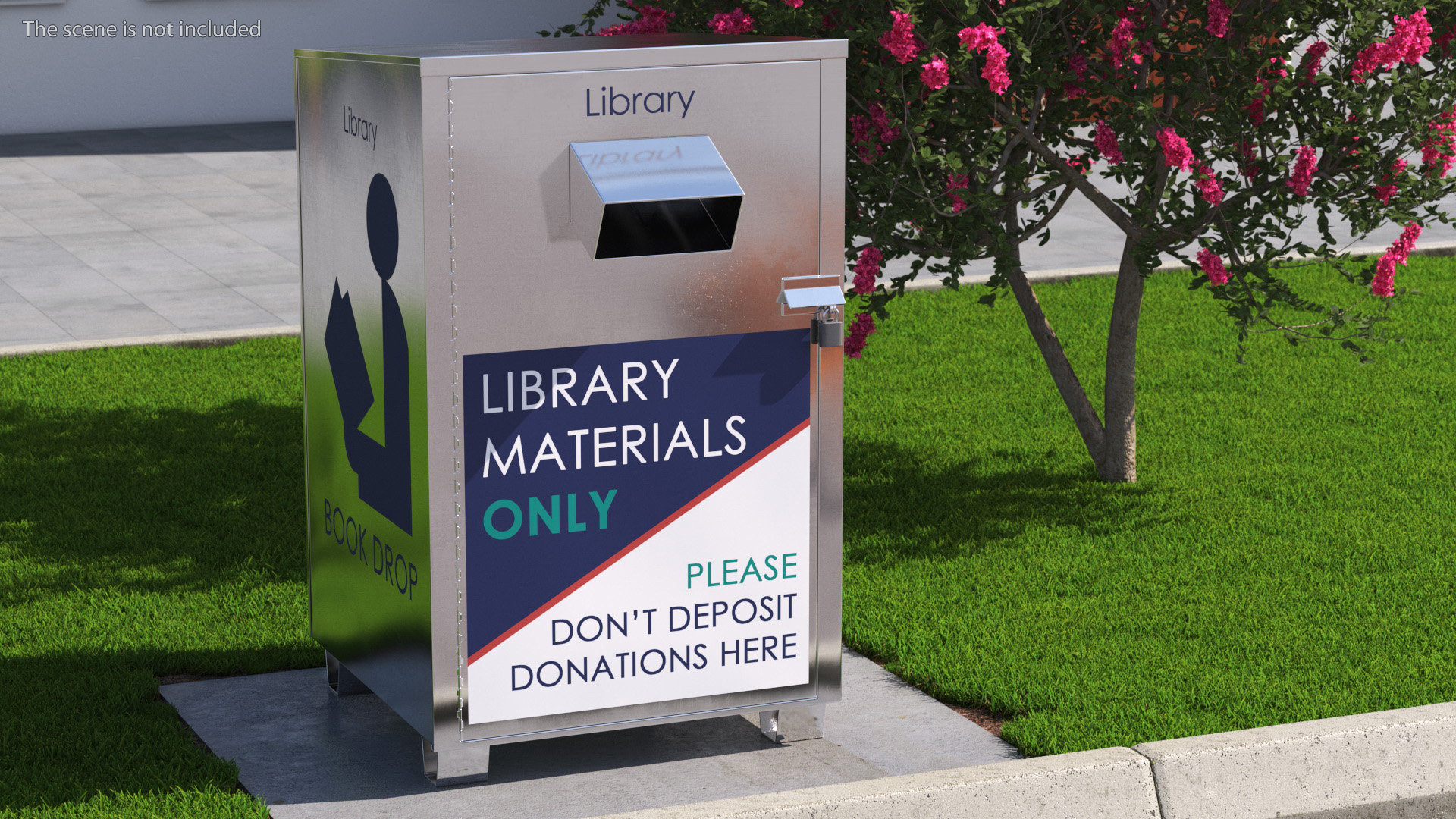 Library Book Return Box Metallic 3D