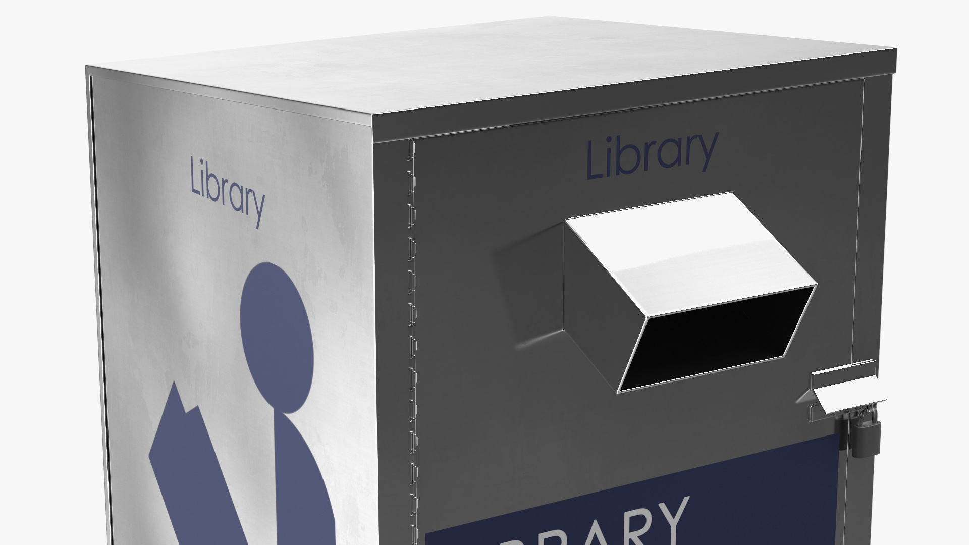 Library Book Return Box Metallic 3D