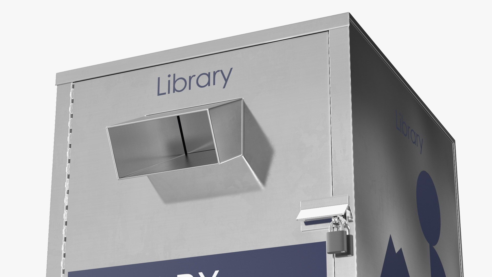 Library Book Return Box Metallic 3D