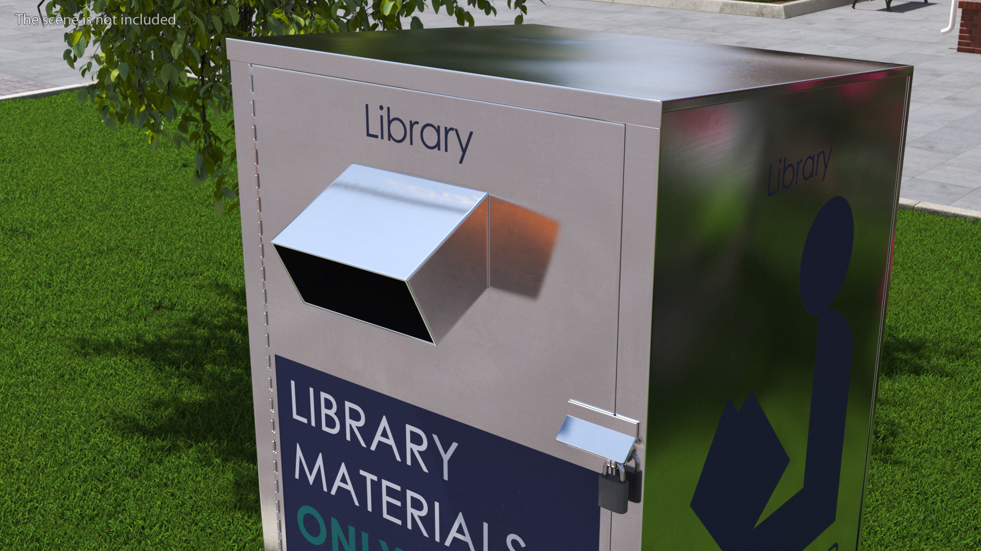 Library Book Return Box Metallic 3D