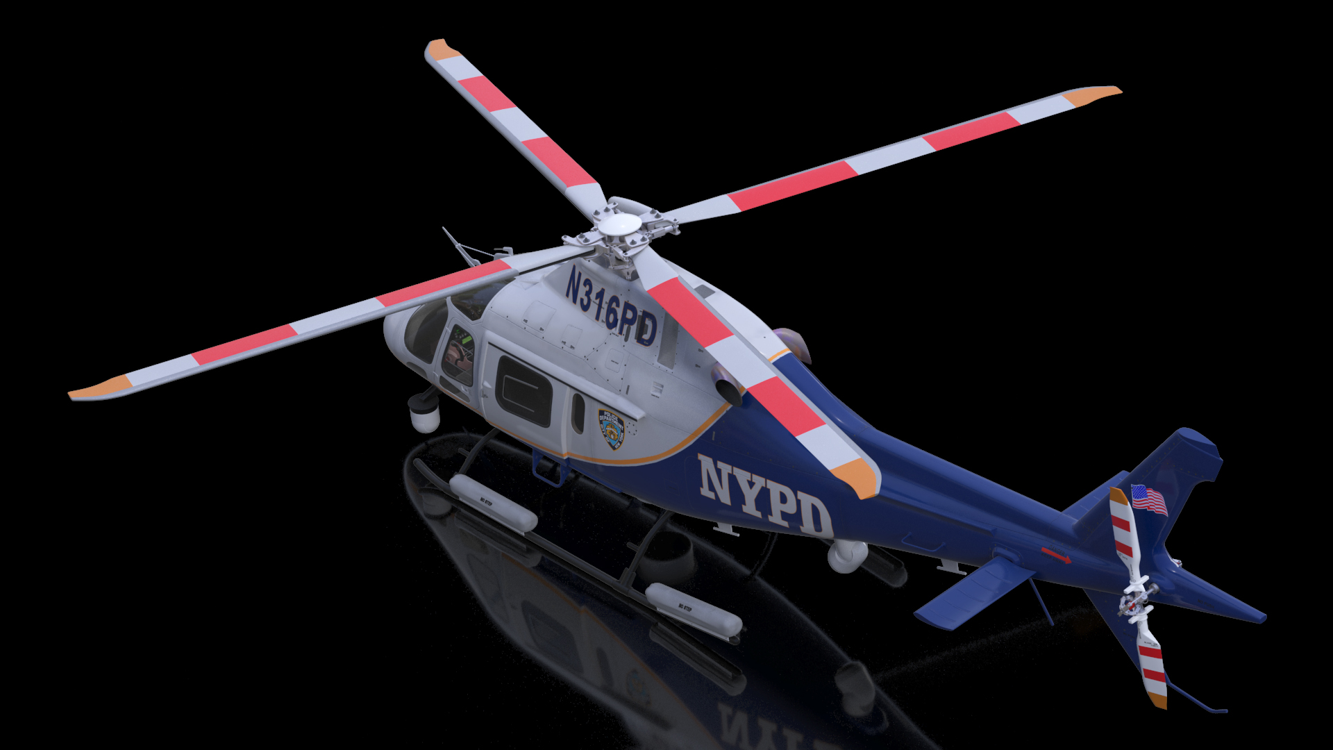 Police Helicopter AgustaWestland AW119 Koala 3D model