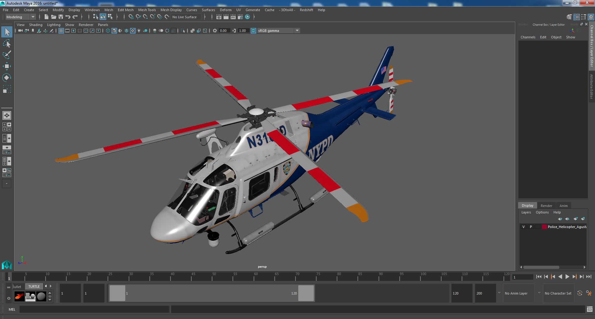 Police Helicopter AgustaWestland AW119 Koala 3D model