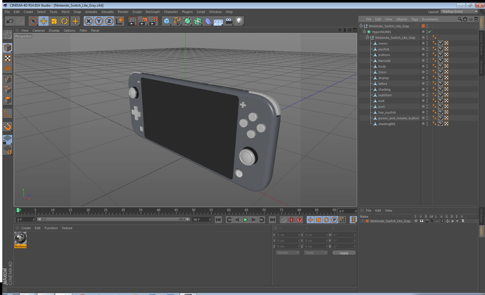 3D model Nintendo Switch Lite Gray
