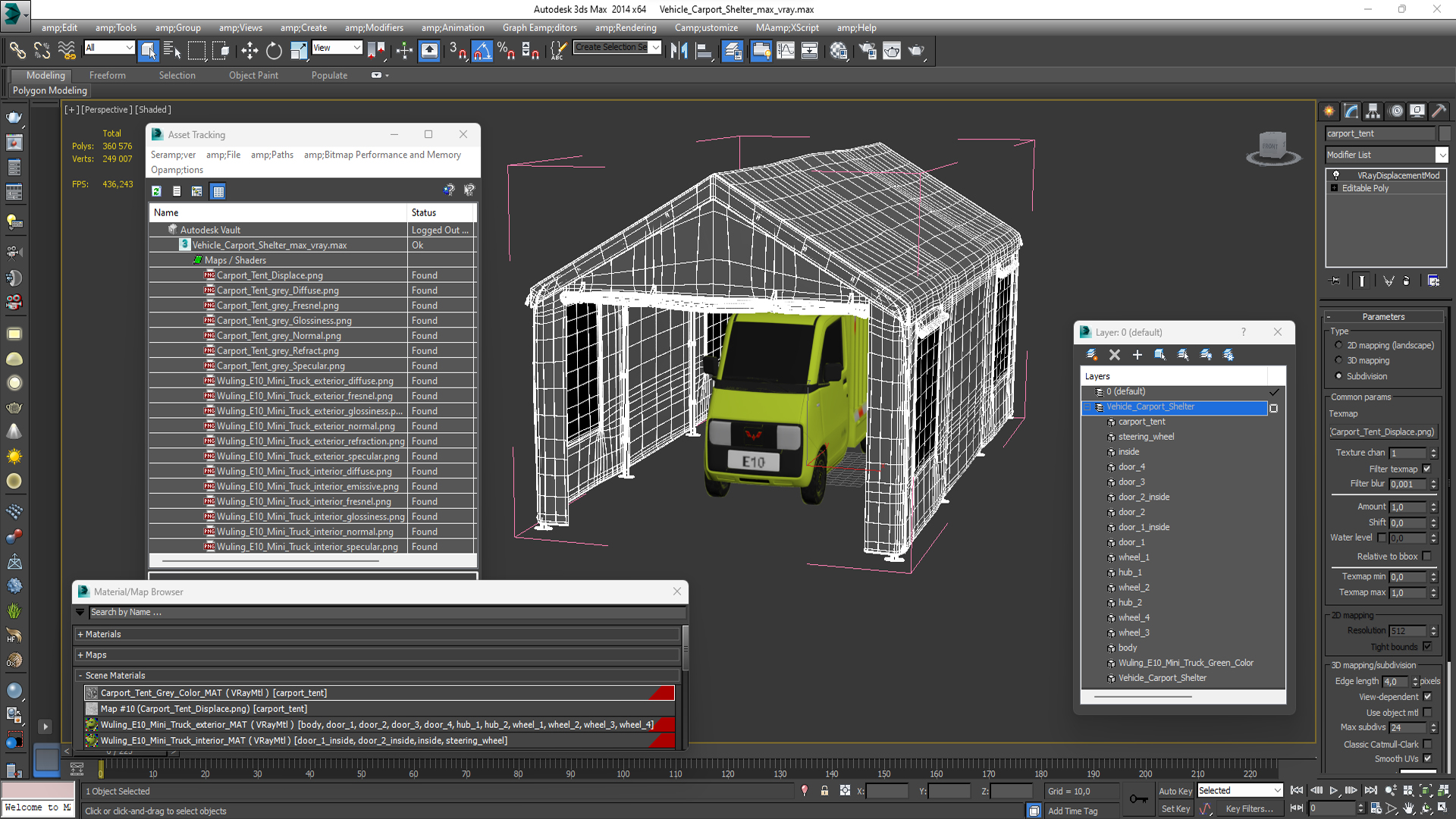 3D Vehicle Carport Shelter model