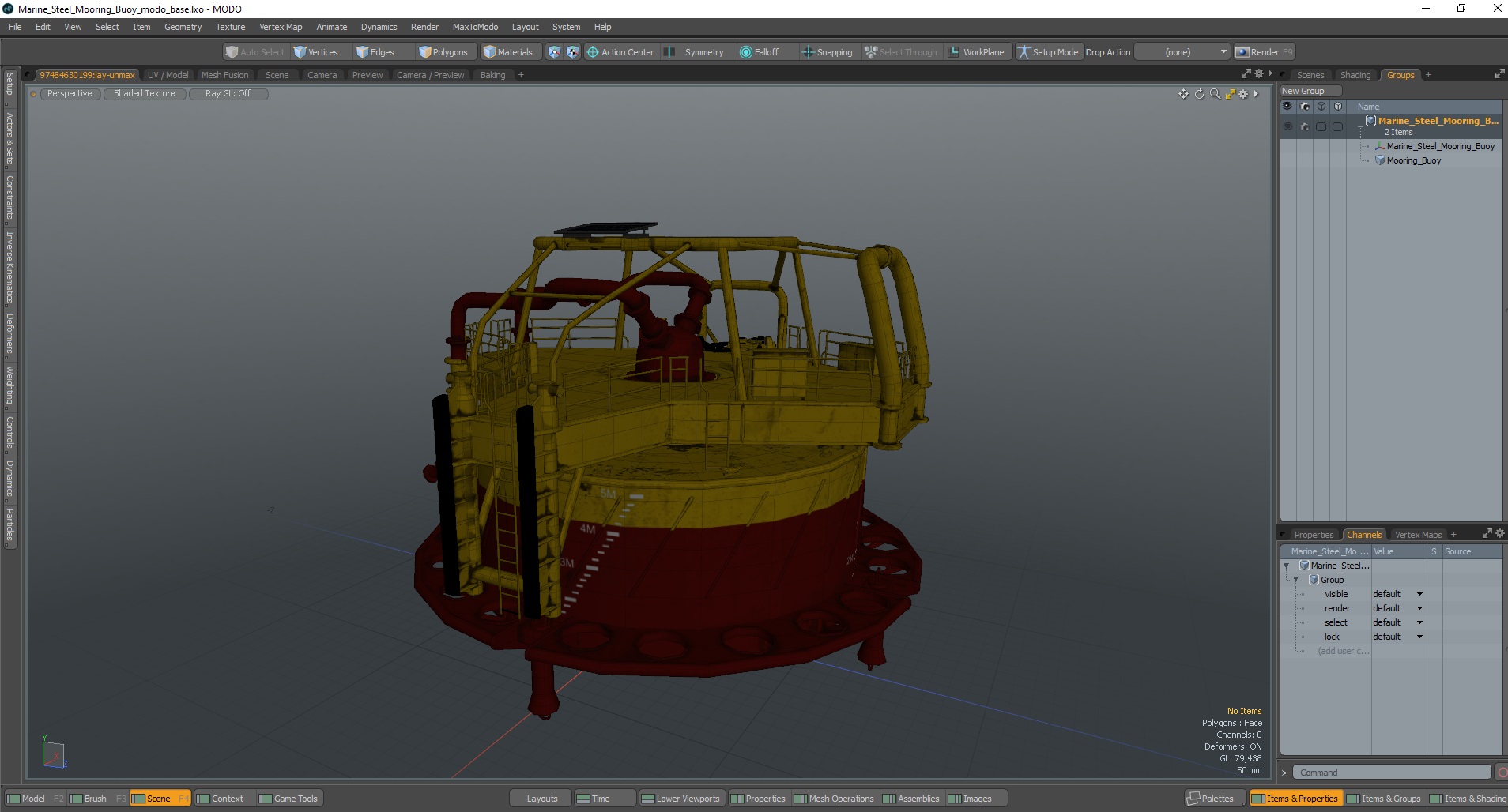 3D model Marine Steel Mooring Buoy