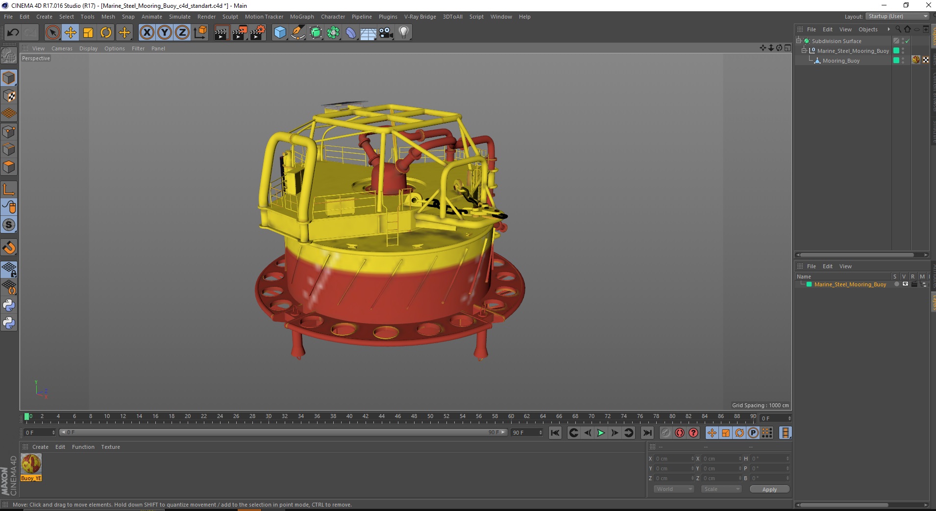 3D model Marine Steel Mooring Buoy