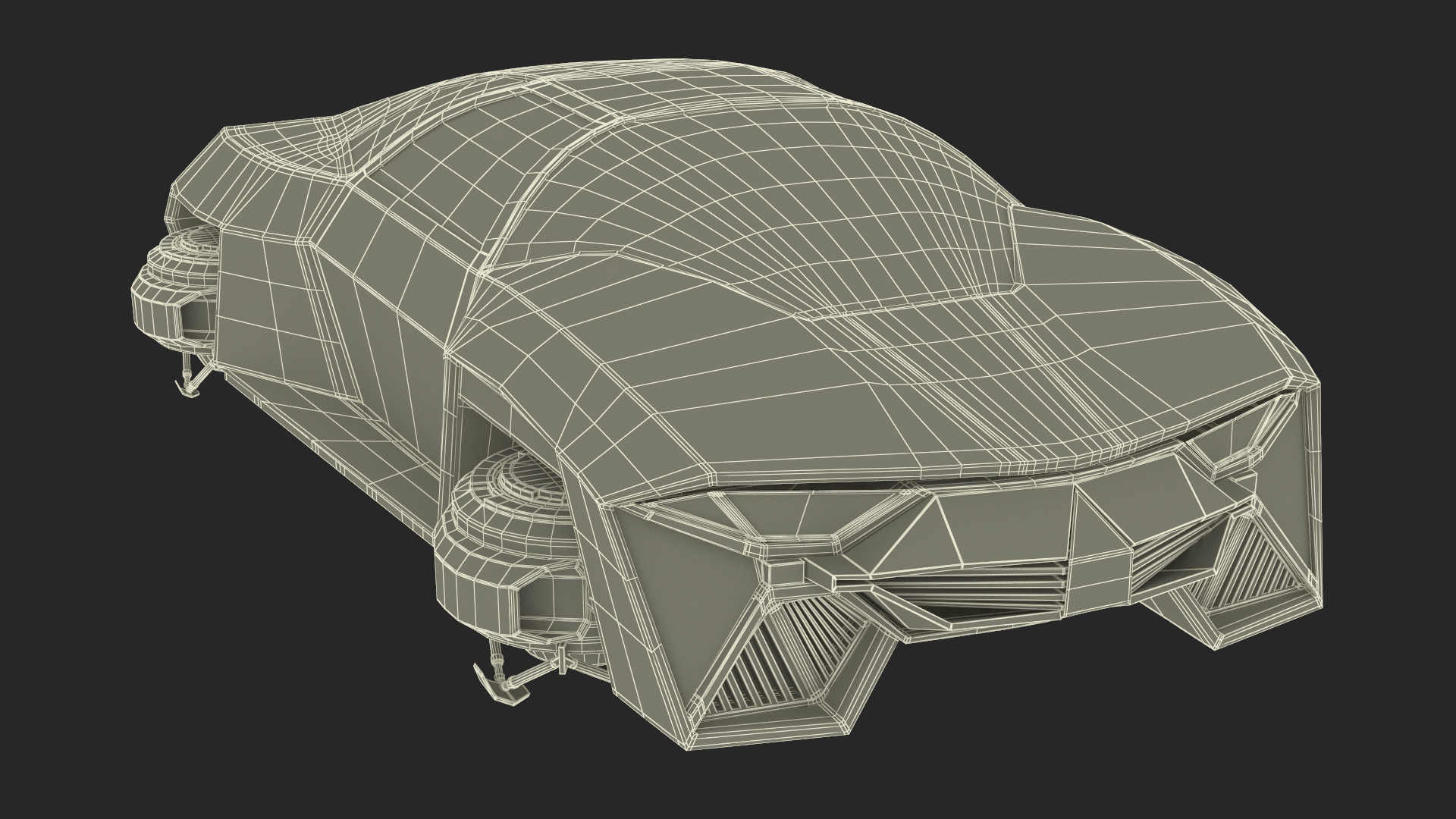 3D Hover Car White Rigged for Cinema 4D