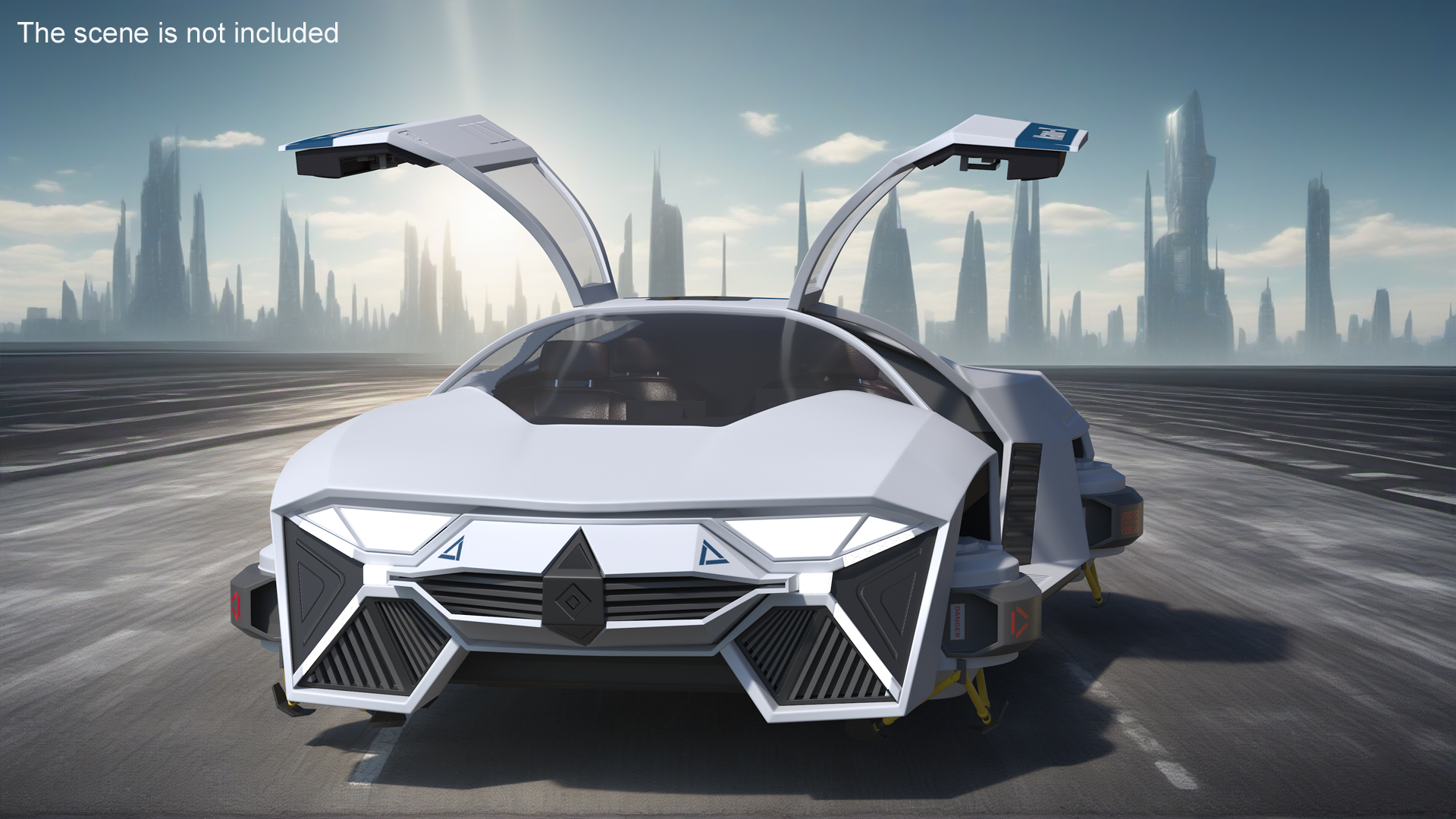 3D Hover Car White Rigged for Cinema 4D