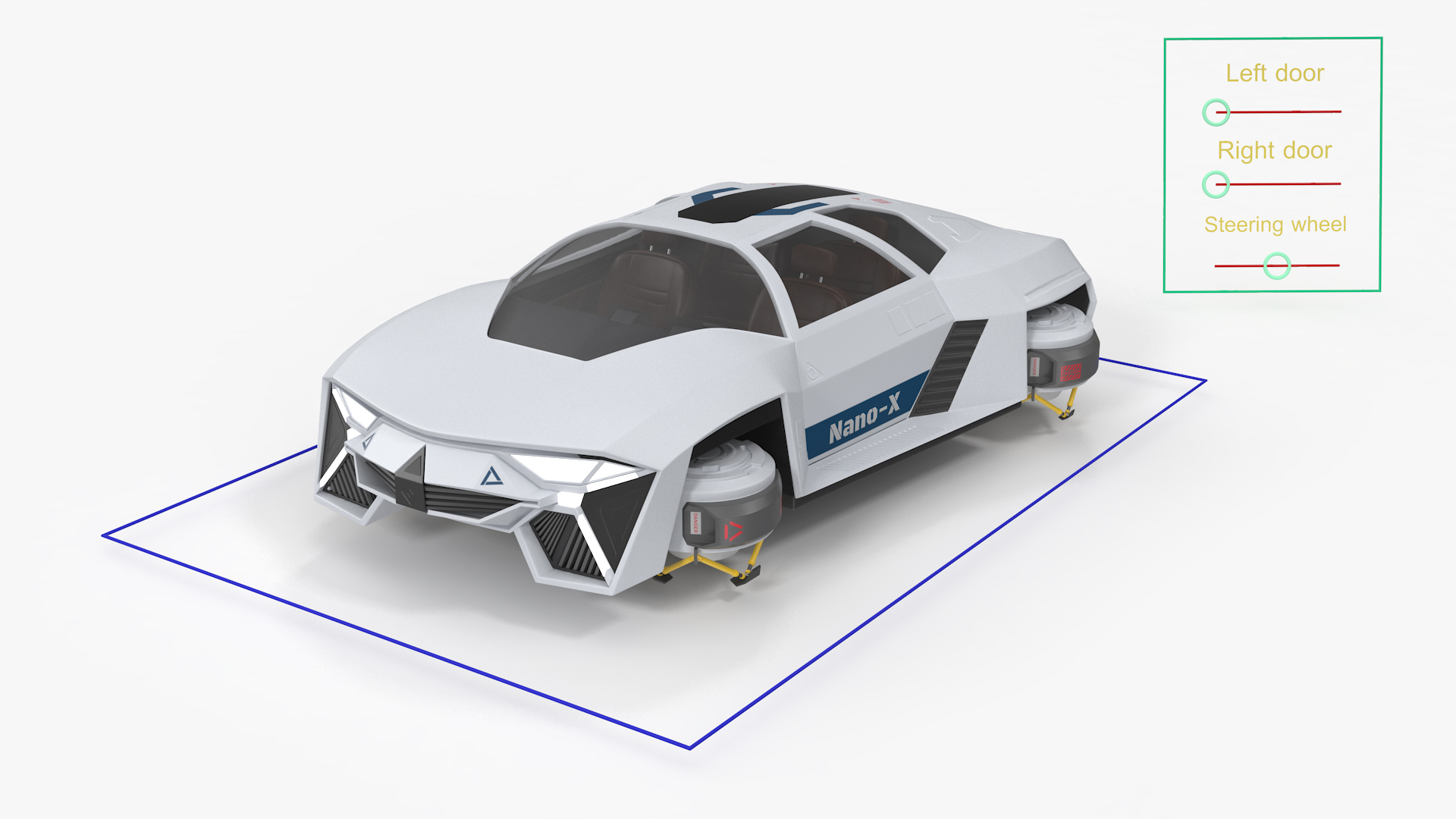 3D Hover Car White Rigged for Cinema 4D