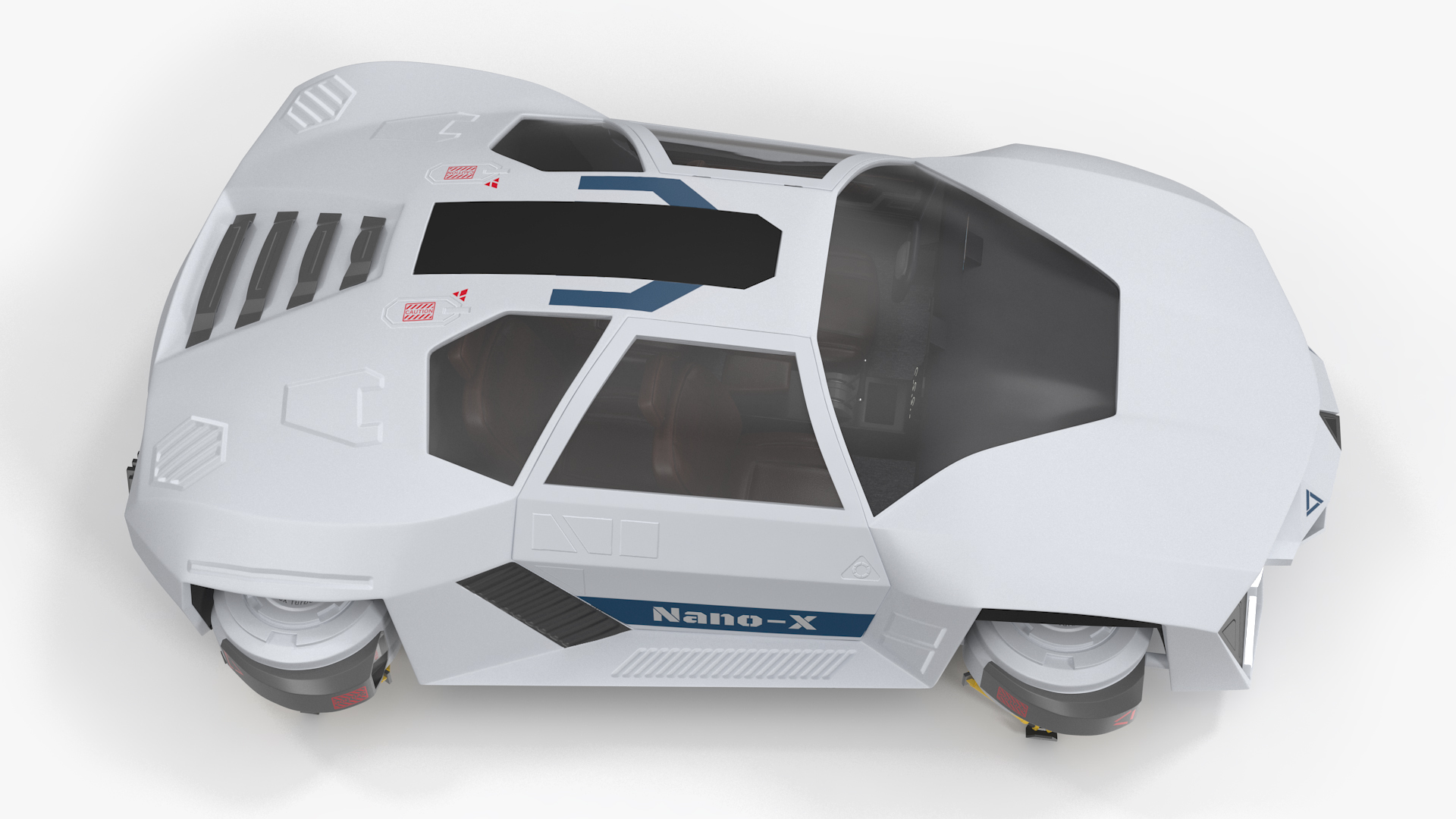 3D Hover Car White Rigged for Cinema 4D