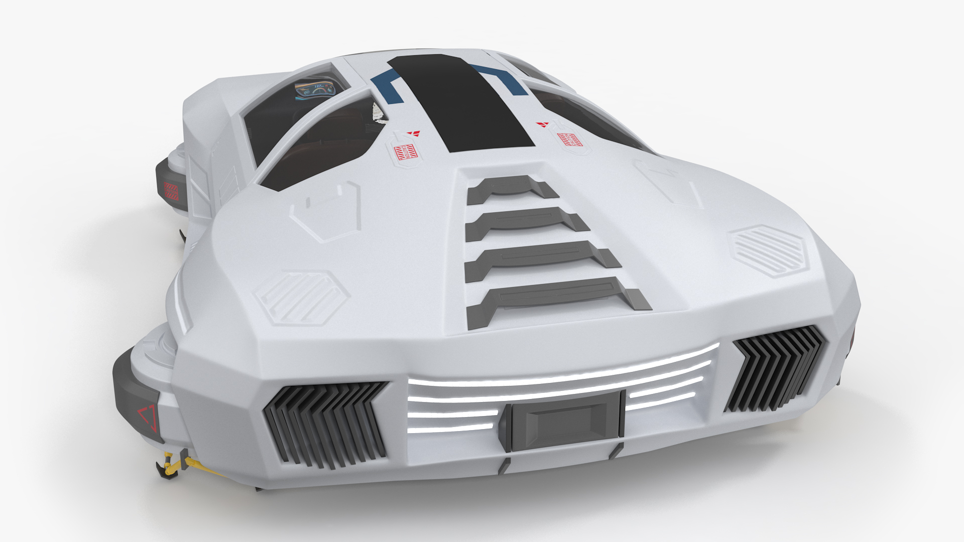 3D Hover Car White Rigged for Cinema 4D