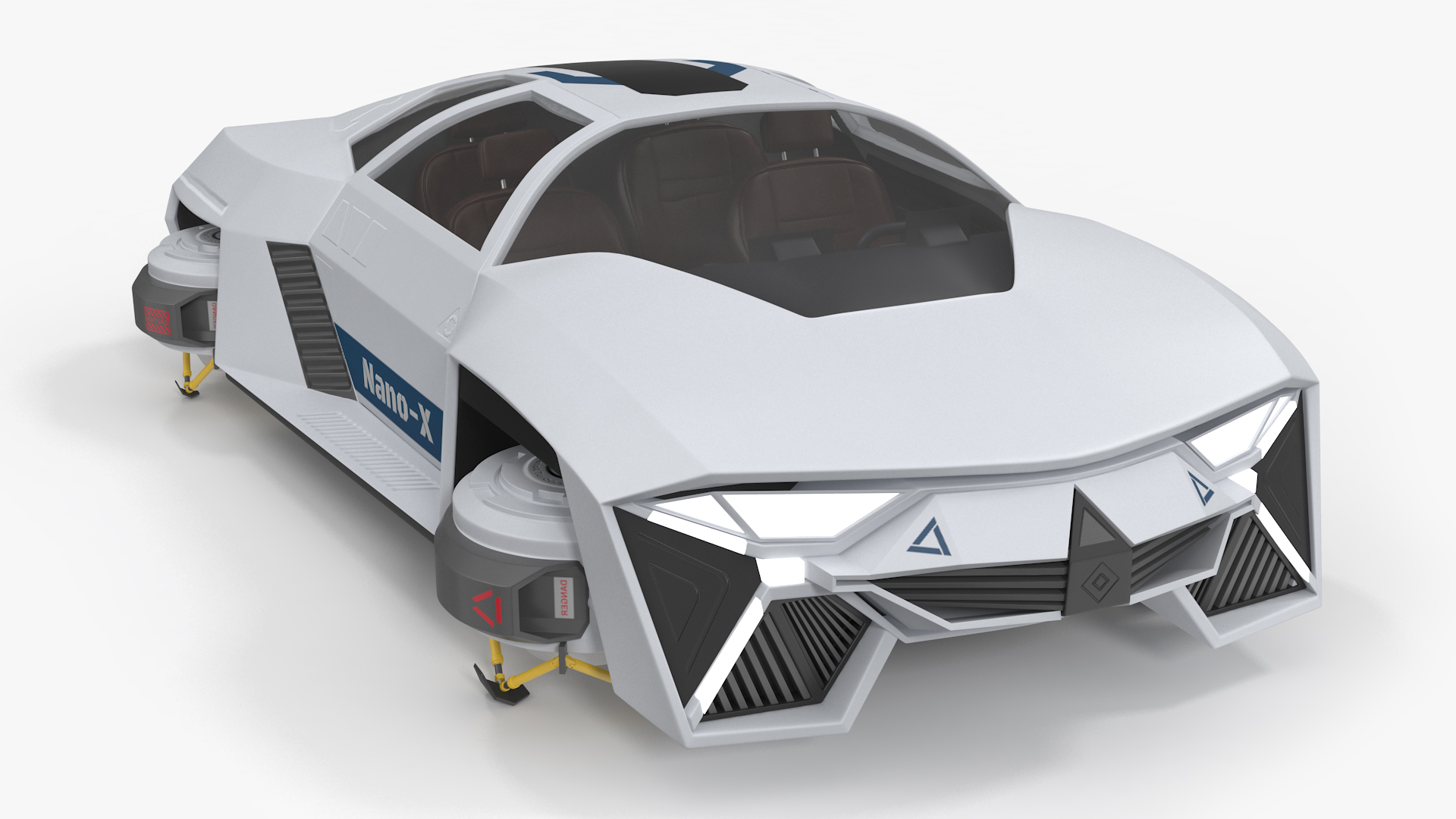 3D Hover Car White Rigged for Cinema 4D
