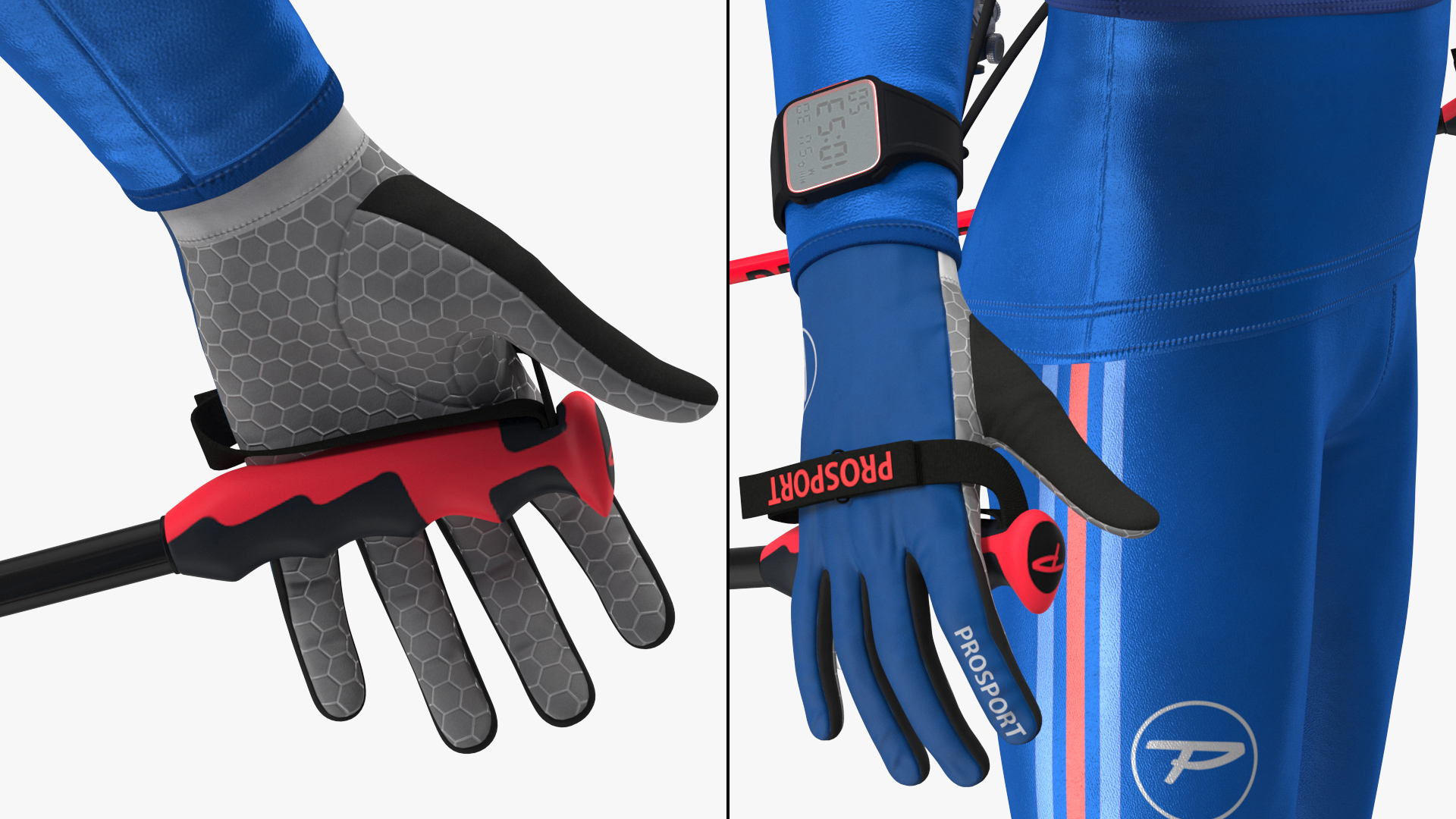 3D model Biathlete Fully Equipped USA Team Rigged