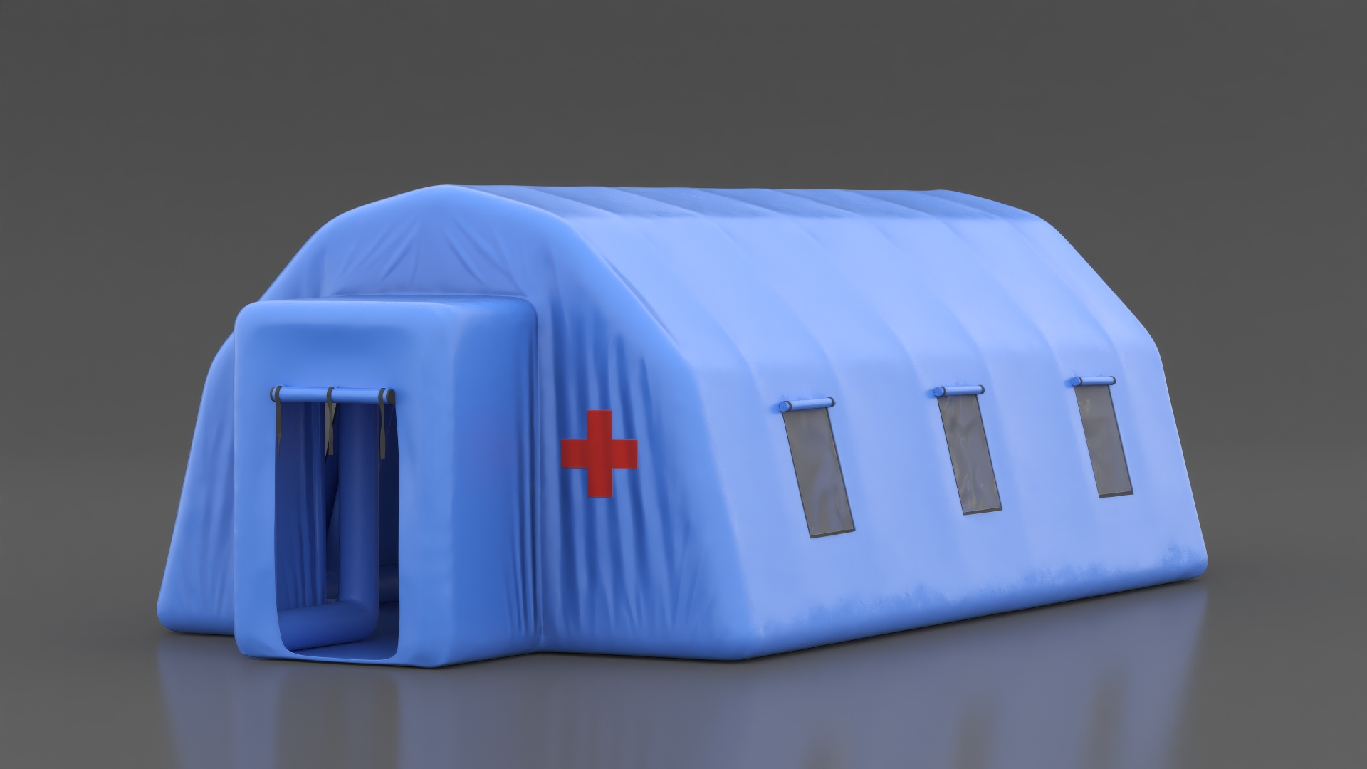3D Blue Inflatable Medical Tent Pass Through