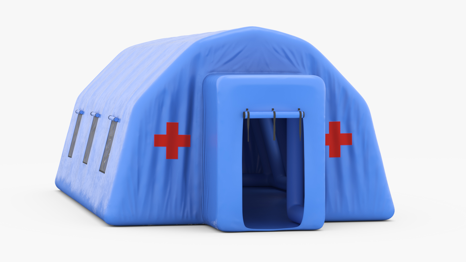 3D Blue Inflatable Medical Tent Pass Through