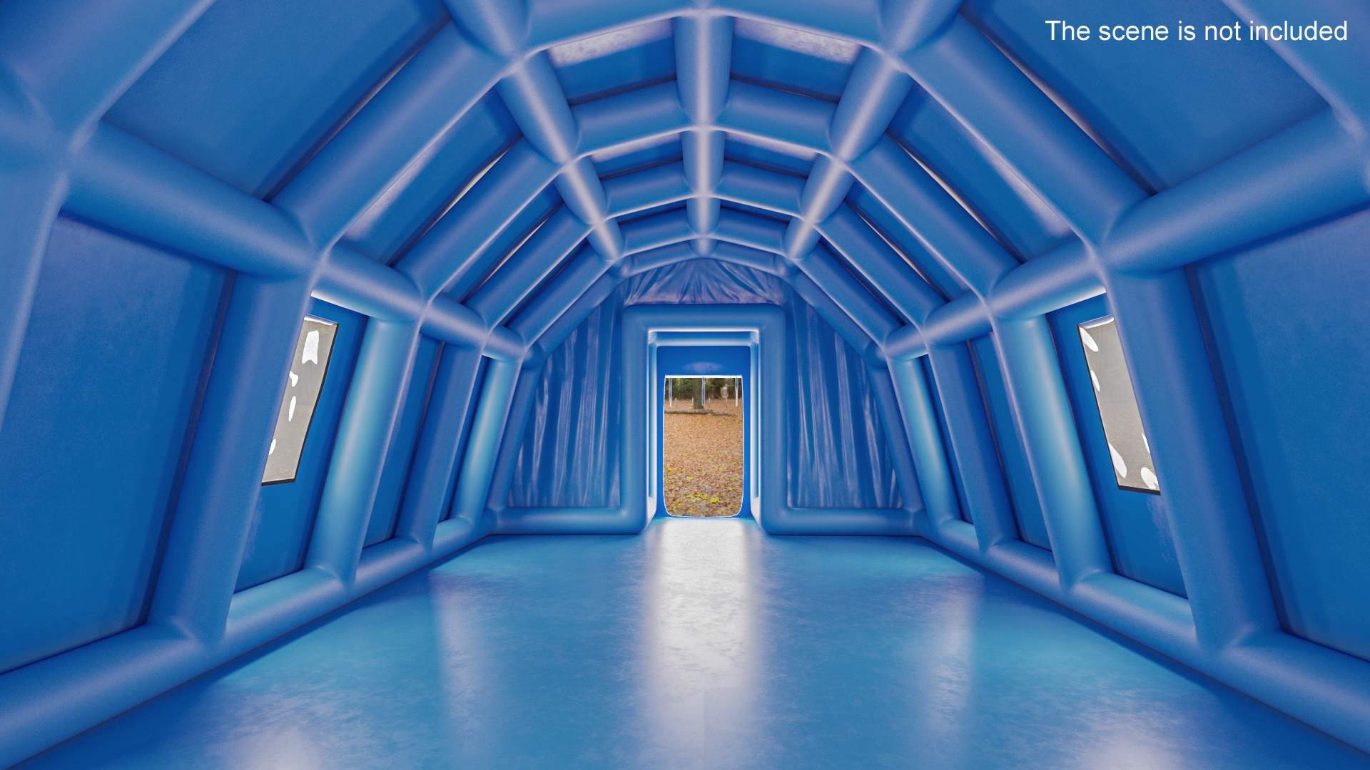 3D Blue Inflatable Medical Tent Pass Through