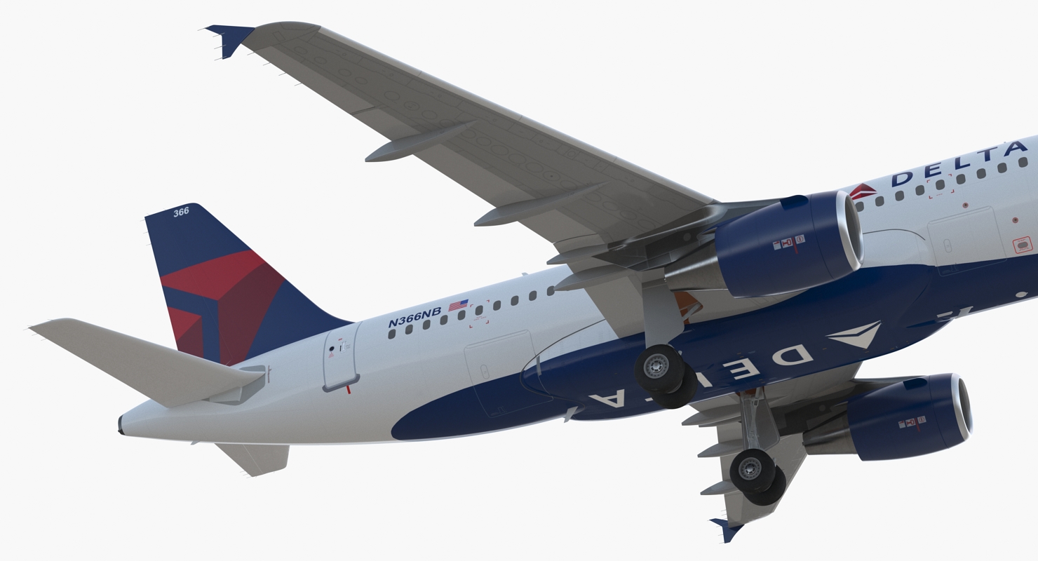 Airbus A319 Delta Air Lines Rigged 3D model