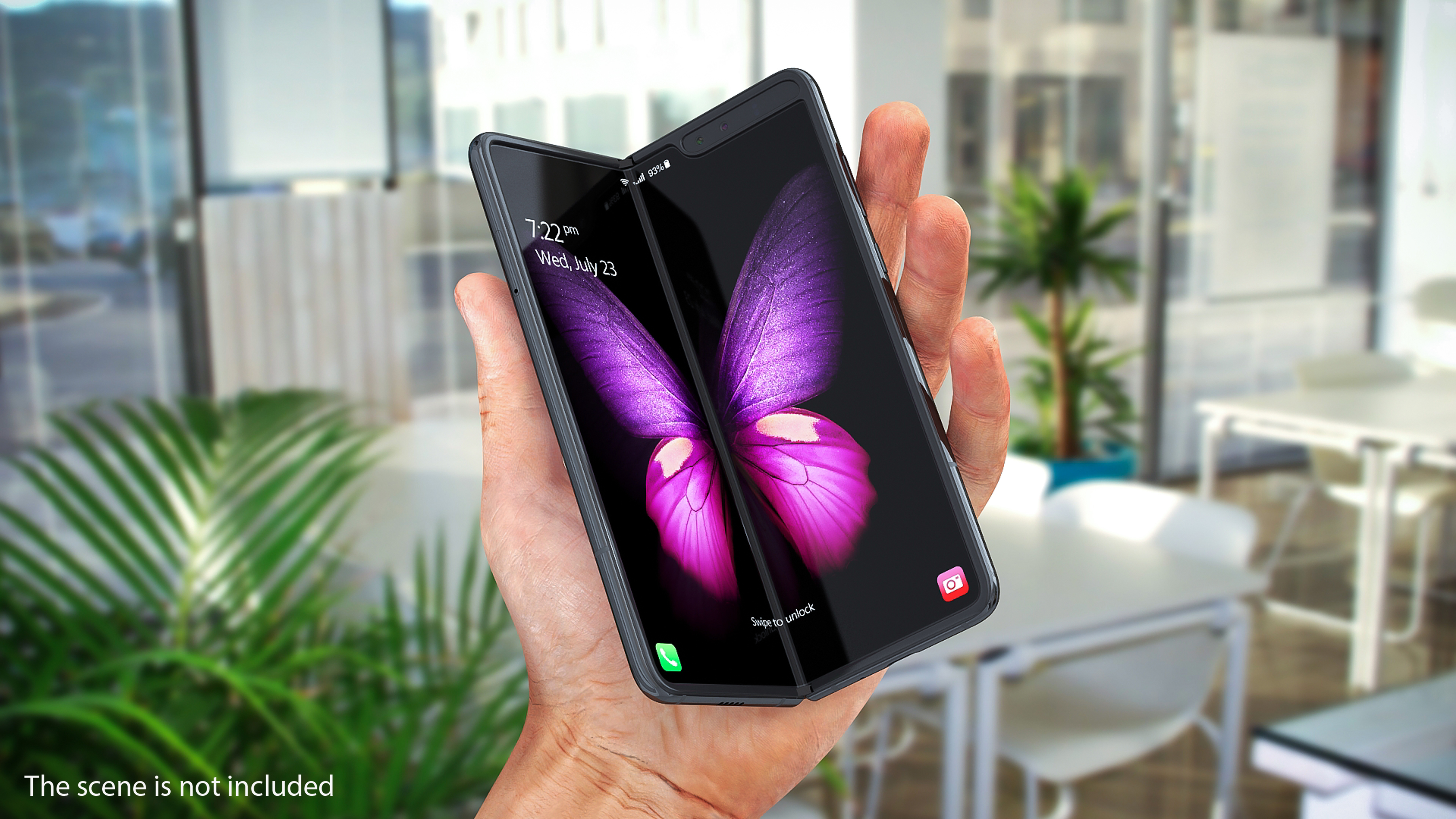 Samsung Galaxy Fold Black Rigged 3D