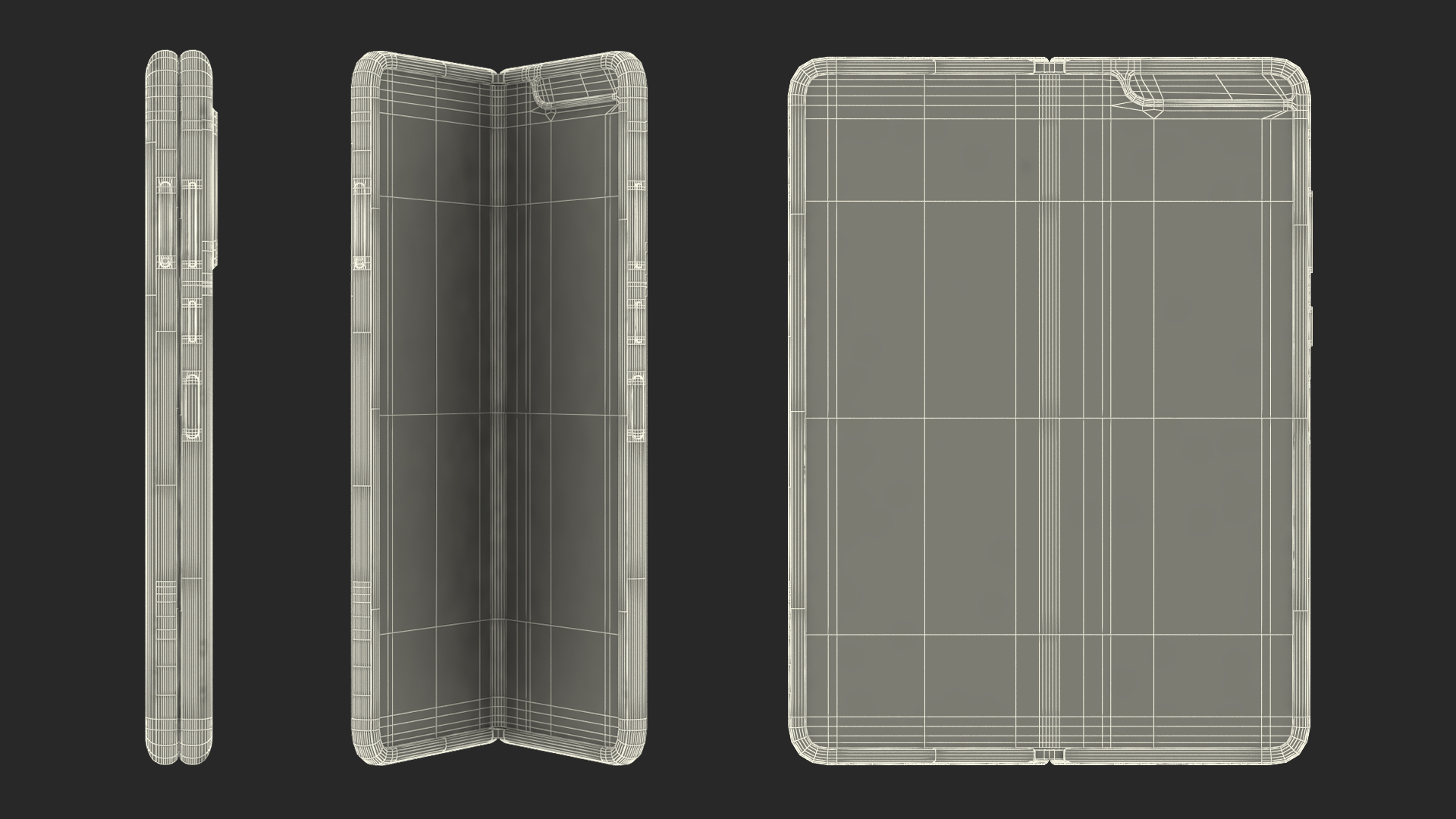 Samsung Galaxy Fold Black Rigged 3D