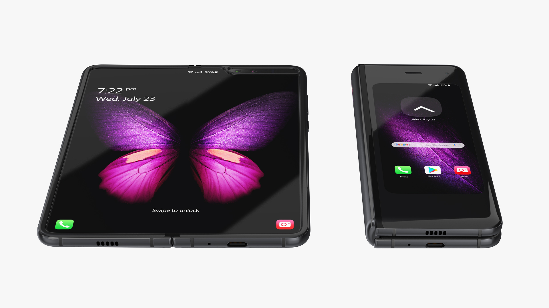 Samsung Galaxy Fold Black Rigged 3D
