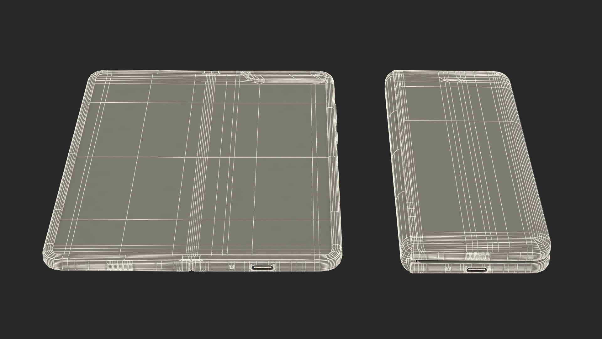 Samsung Galaxy Fold Black Rigged 3D