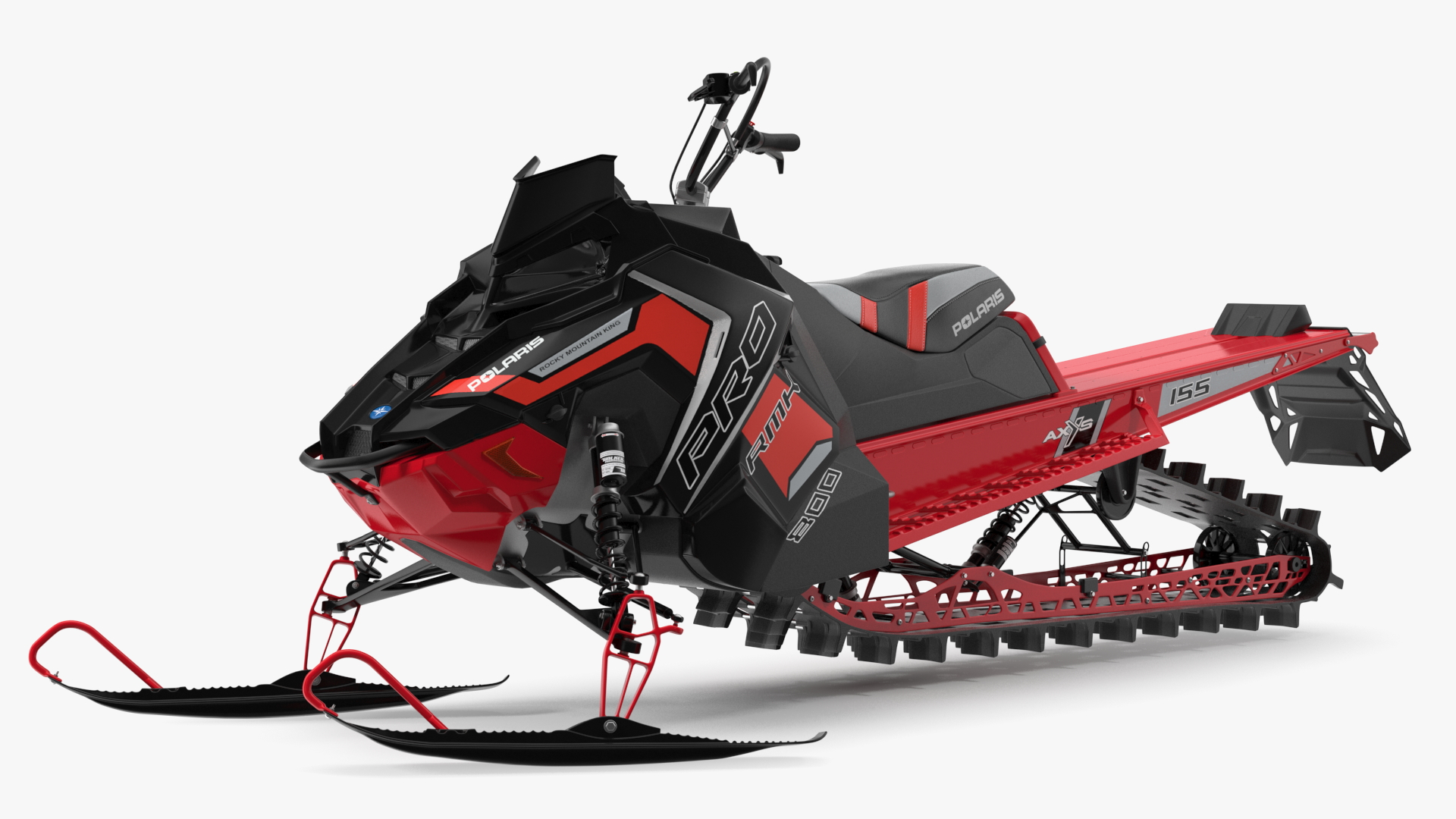 3D Polaris Sled Red Rigged model