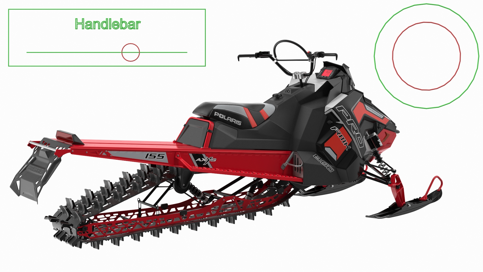 3D Polaris Sled Red Rigged model