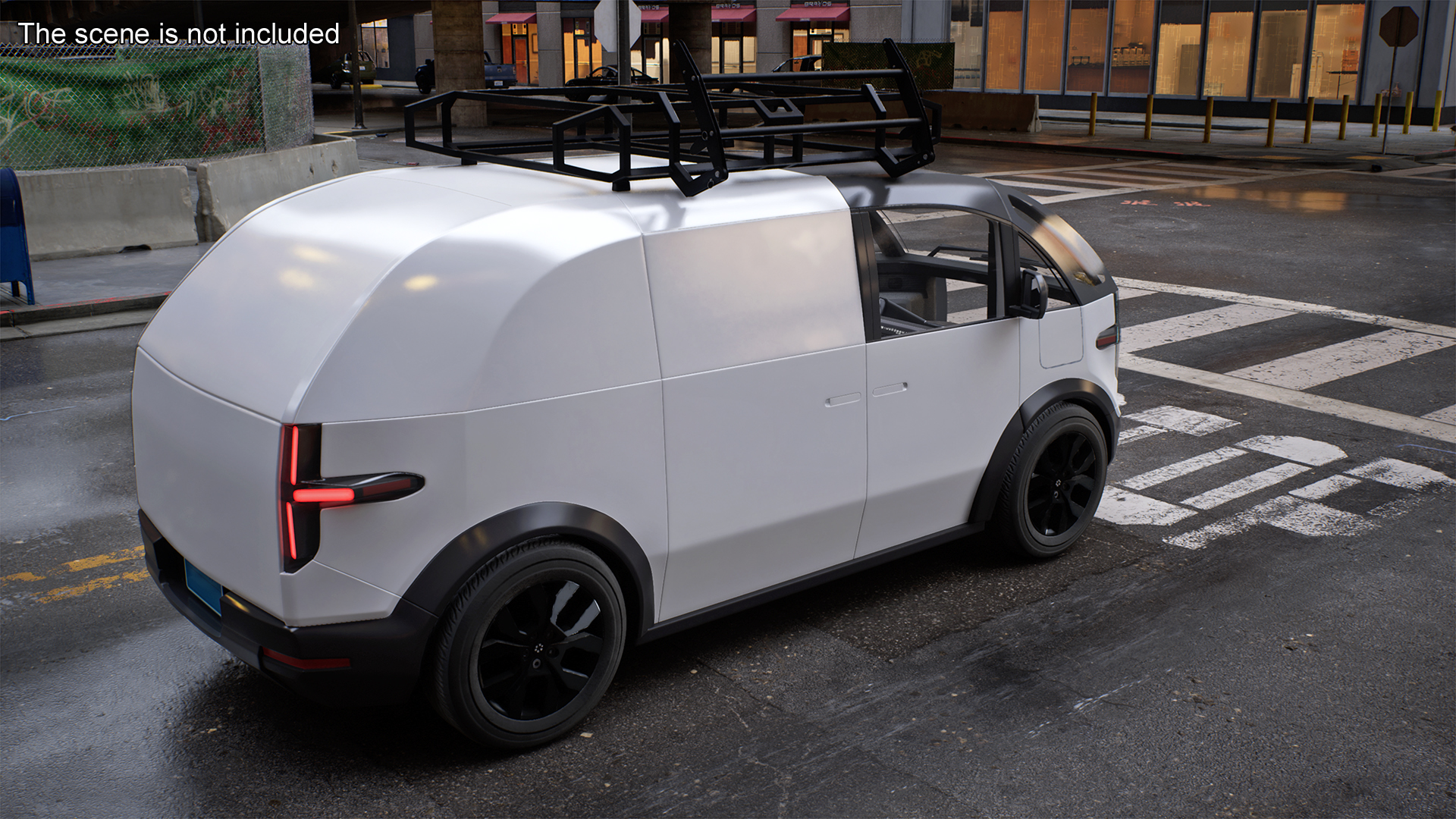 Minibus Electric White Rigged 3D model