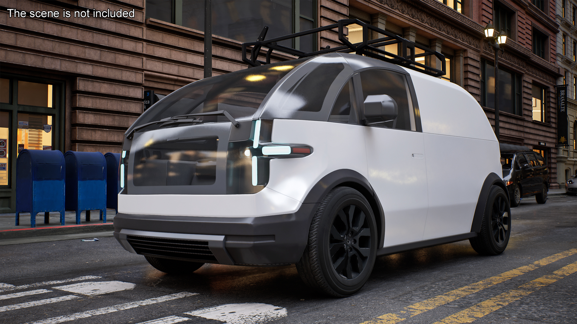 Minibus Electric White Rigged 3D model
