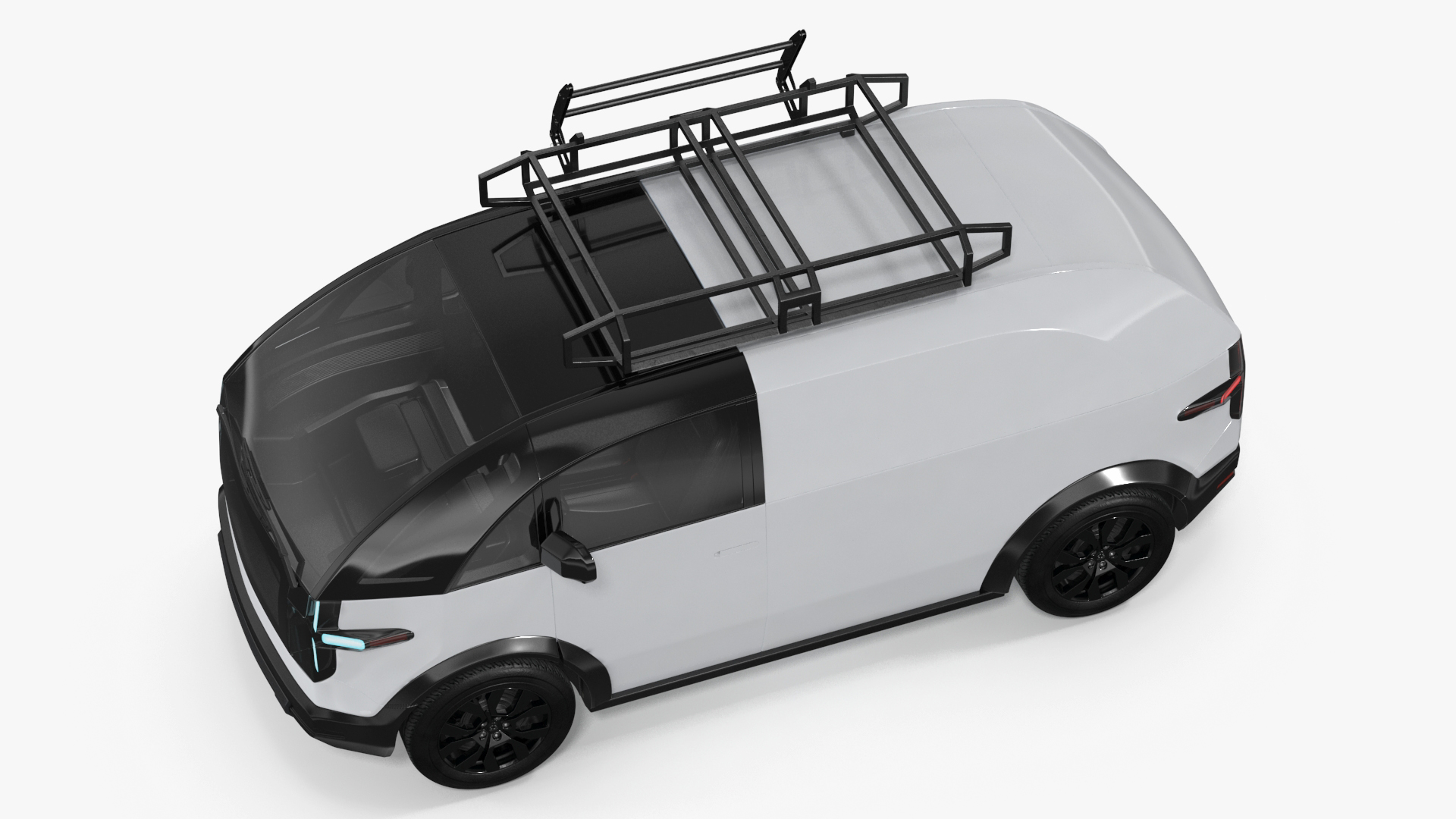 Minibus Electric White Rigged 3D model