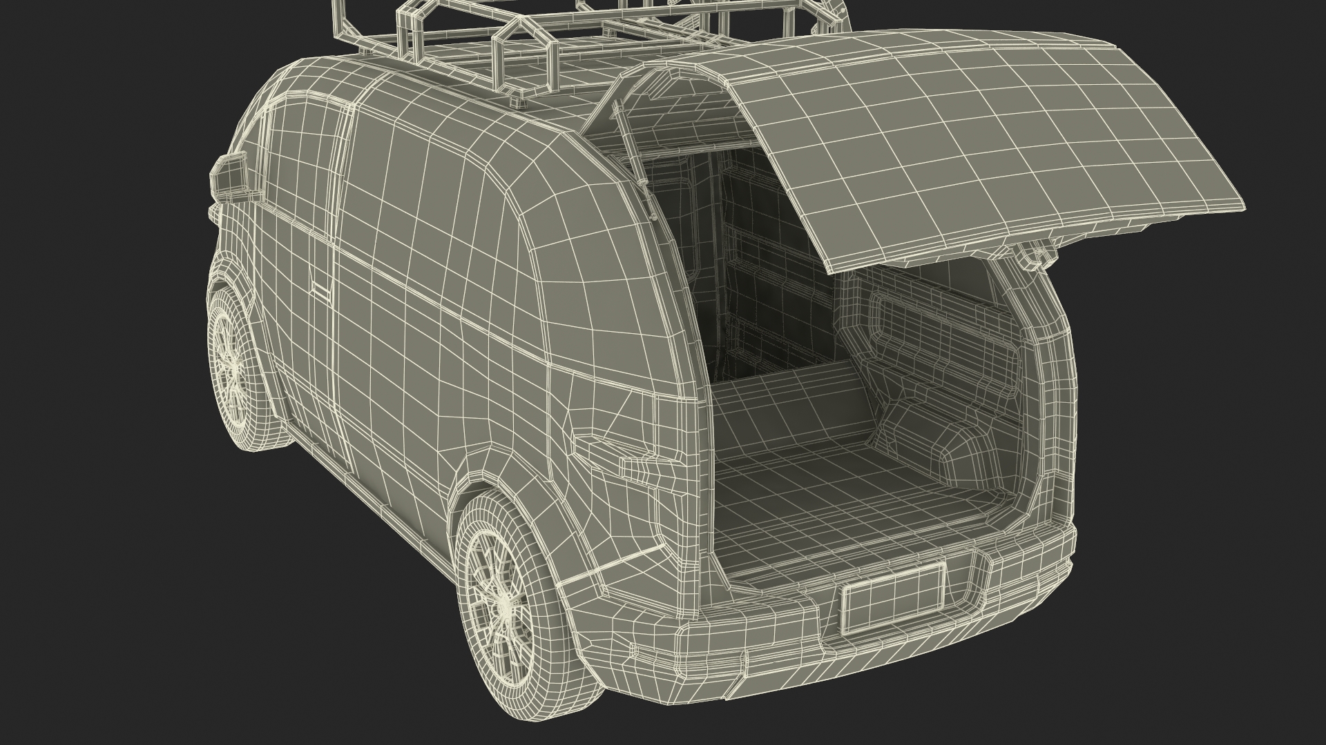 Minibus Electric White Rigged 3D model