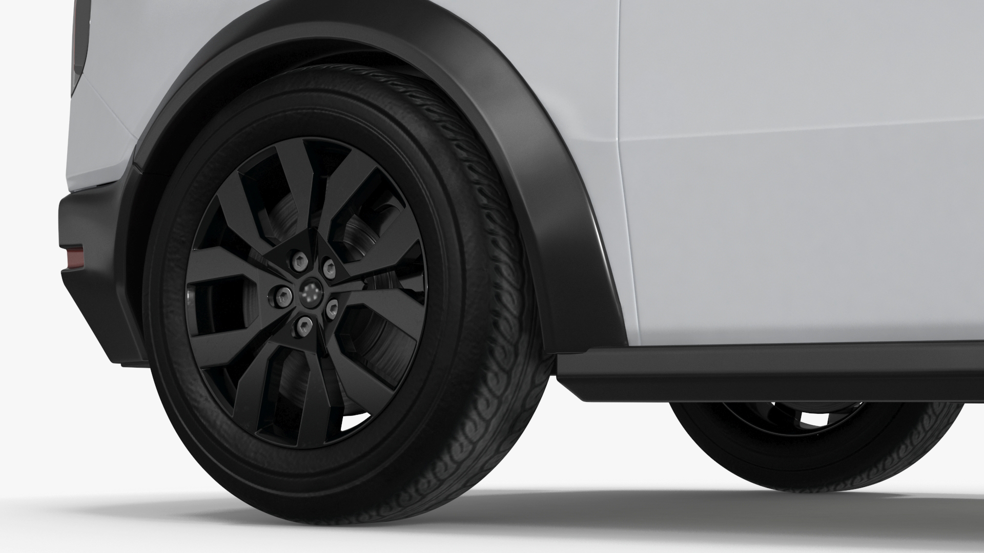 Minibus Electric White Rigged 3D model