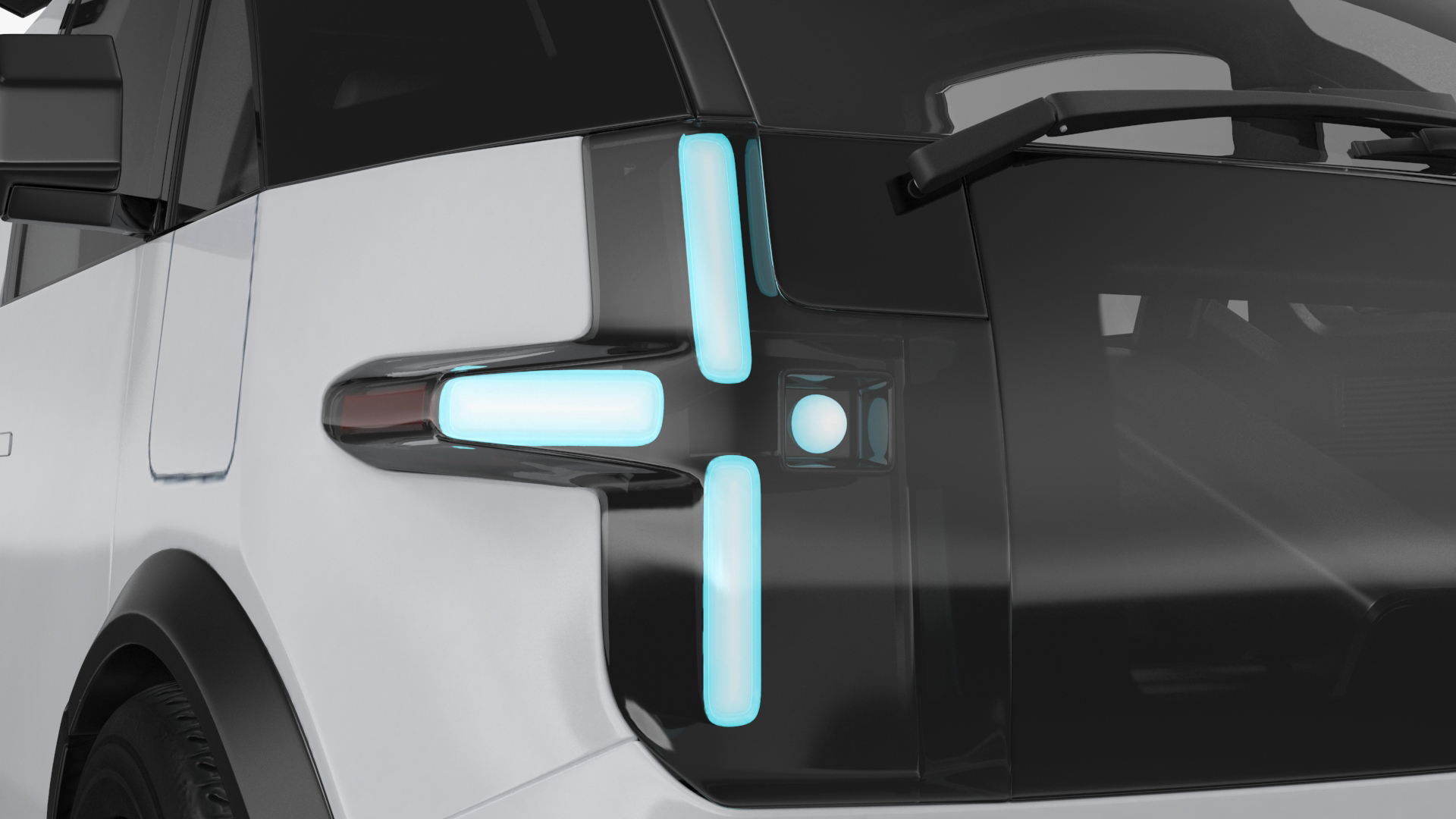 Minibus Electric White Rigged 3D model