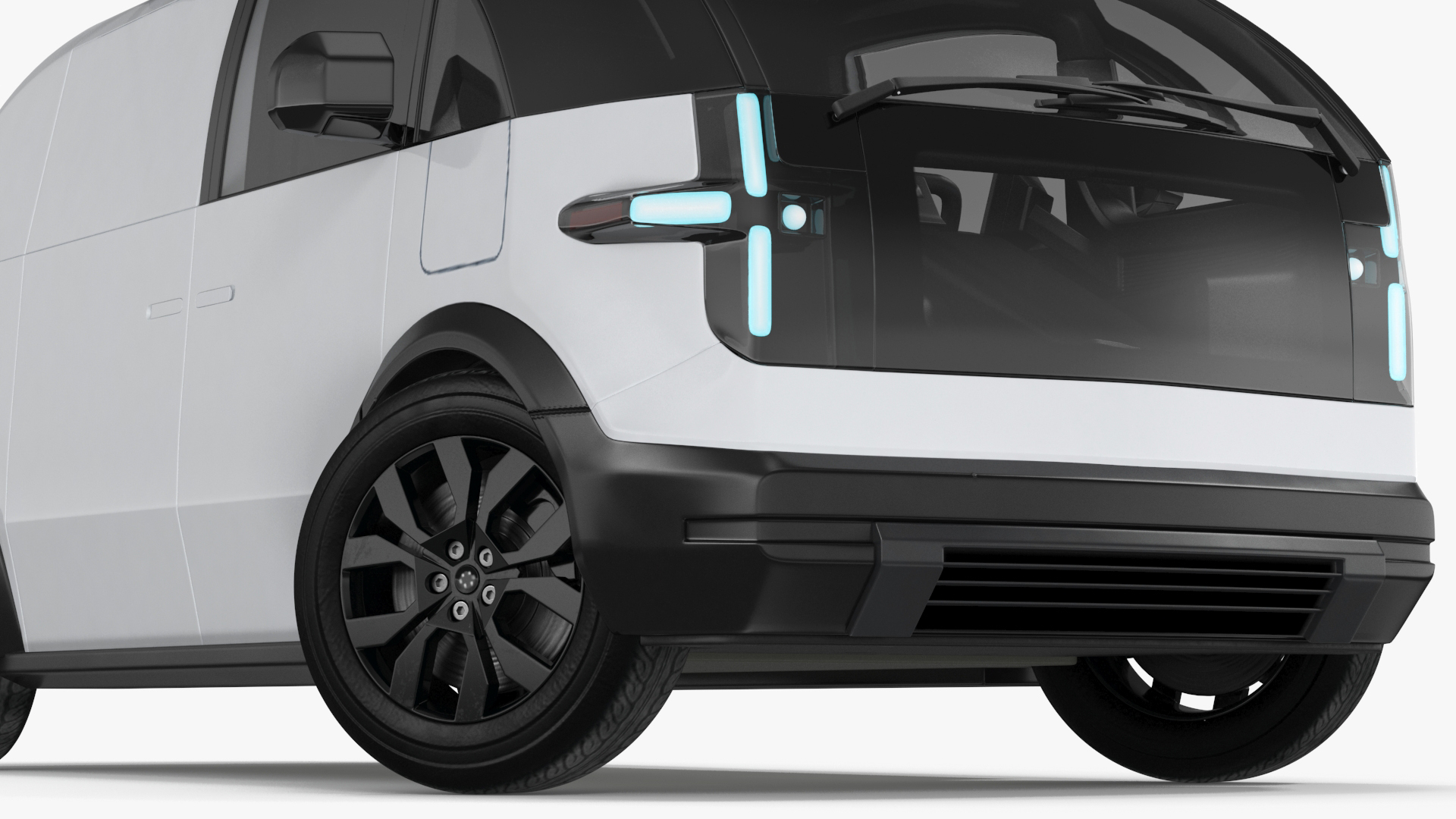 Minibus Electric White Rigged 3D model