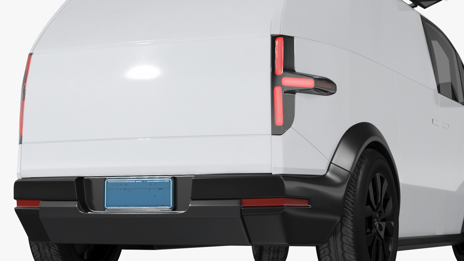 Minibus Electric White Rigged 3D model