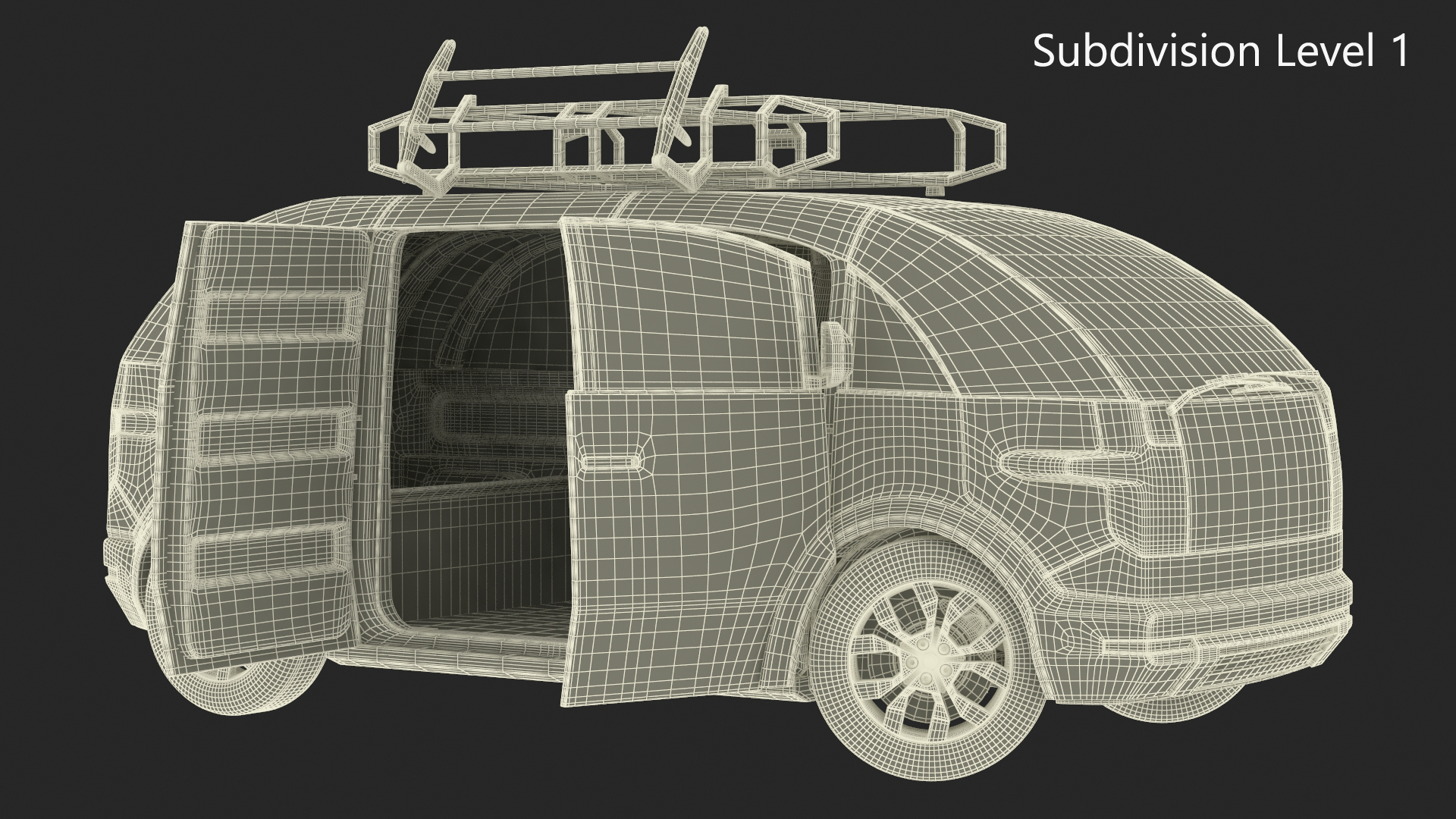 Minibus Electric White Rigged 3D model