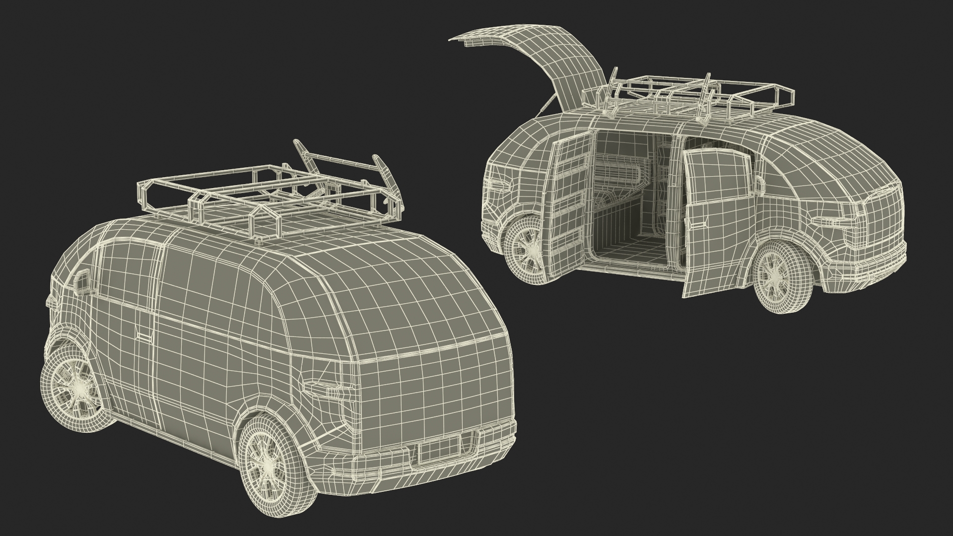 Minibus Electric White Rigged 3D model