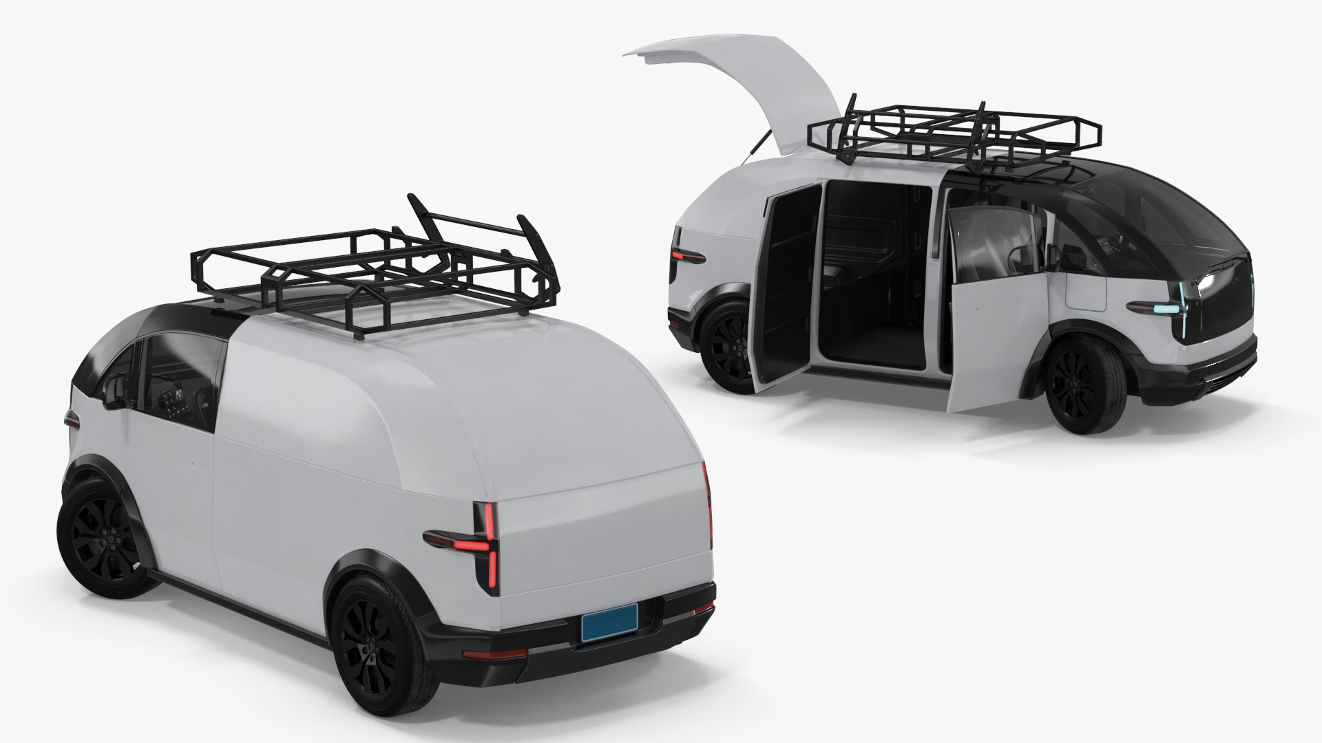 Minibus Electric White Rigged 3D model