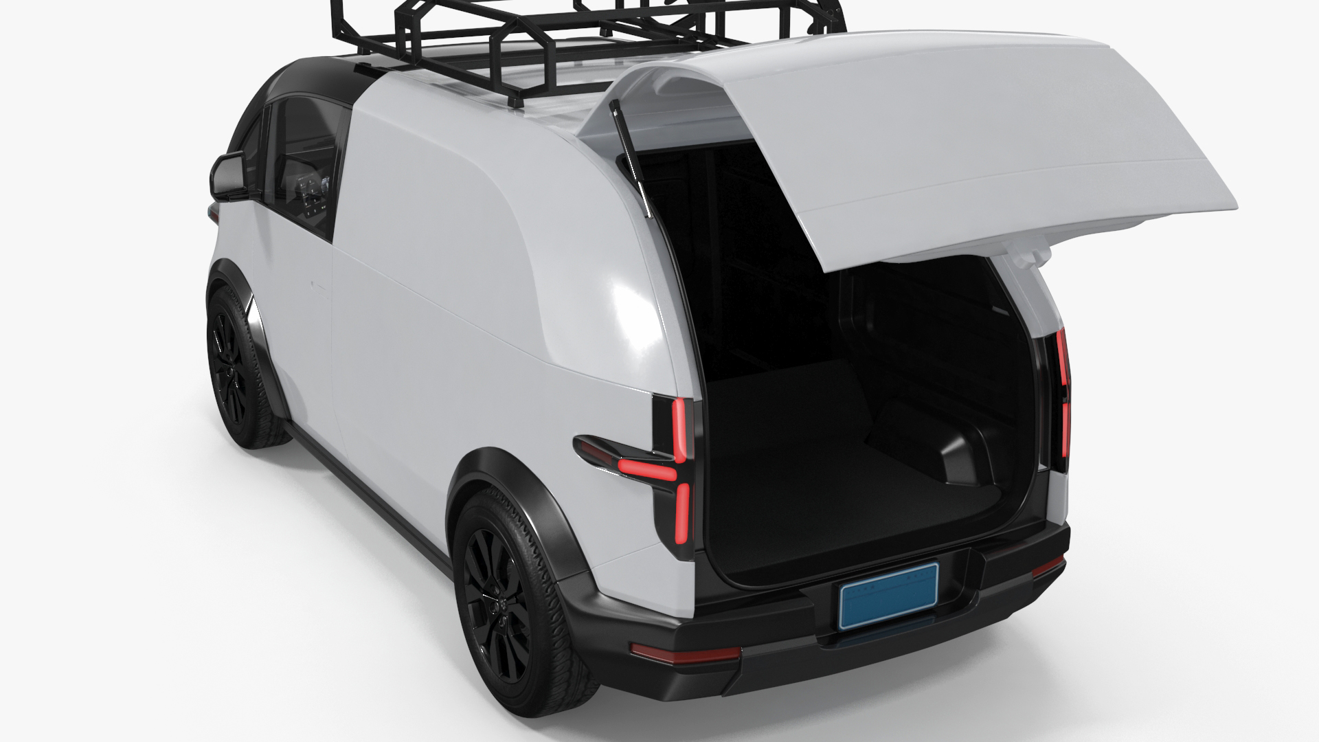 Minibus Electric White Rigged 3D model