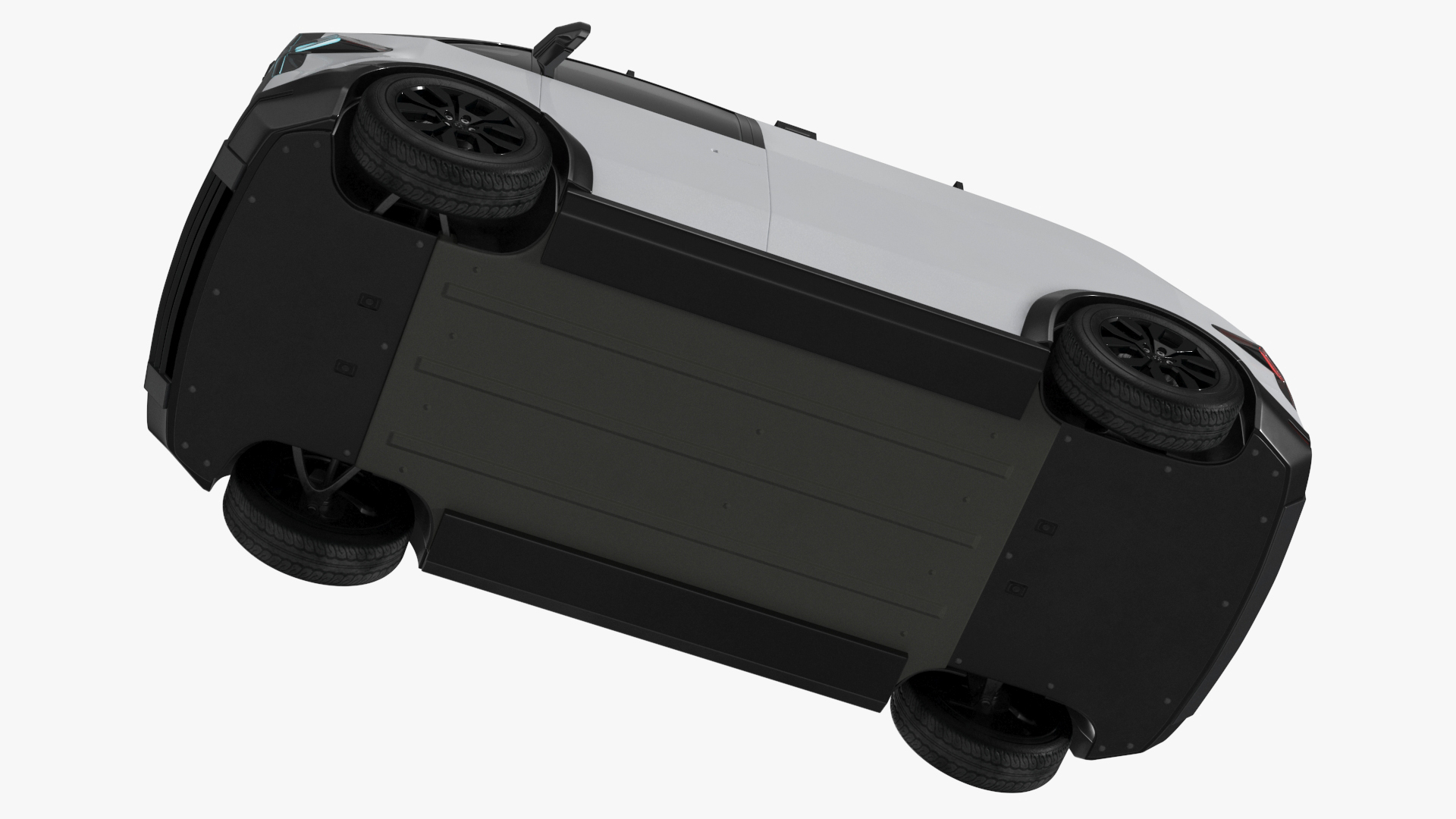Minibus Electric White Rigged 3D model