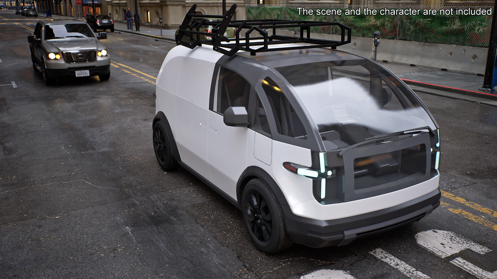 Minibus Electric White Rigged 3D model
