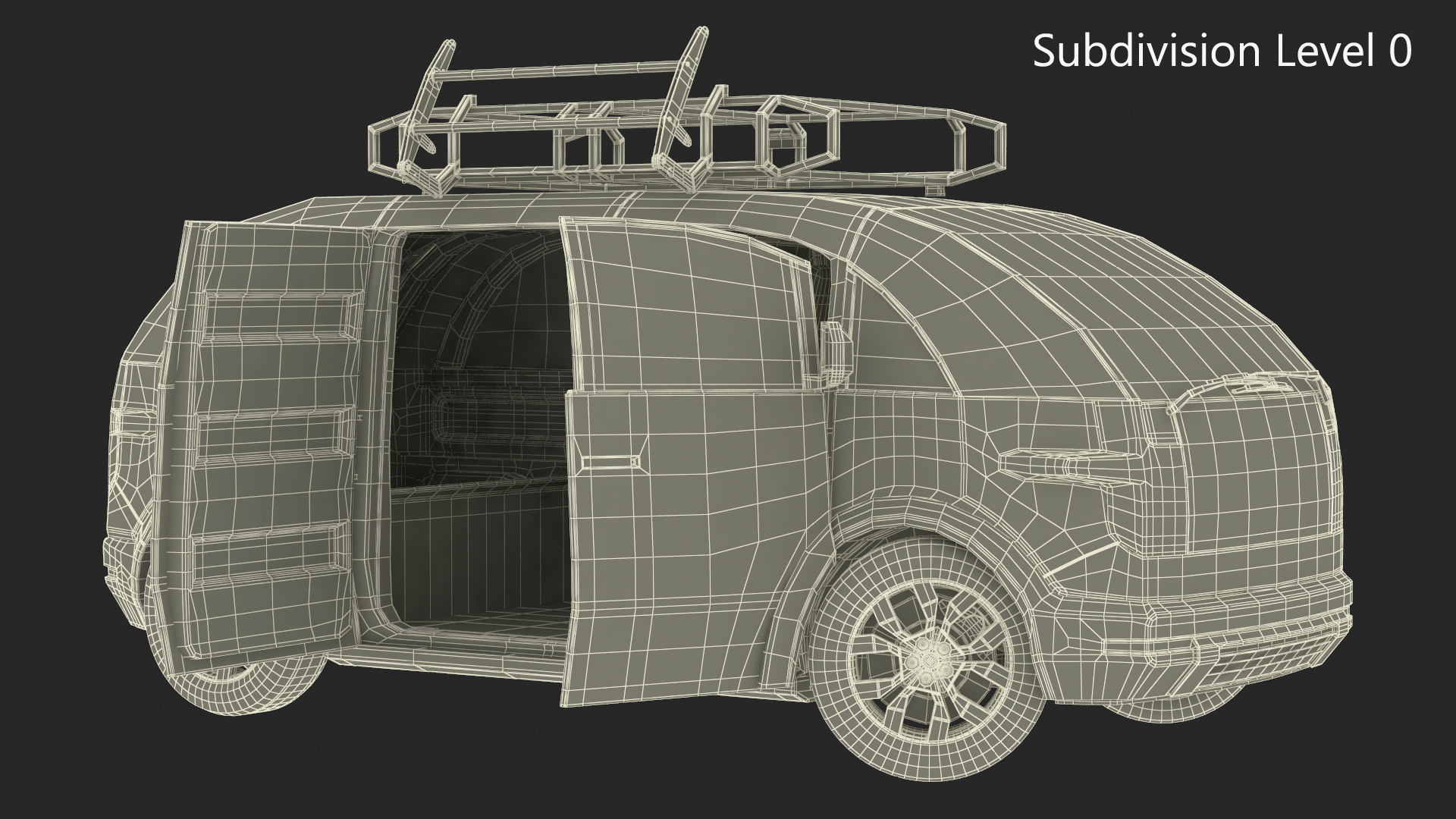 Minibus Electric White Rigged 3D model