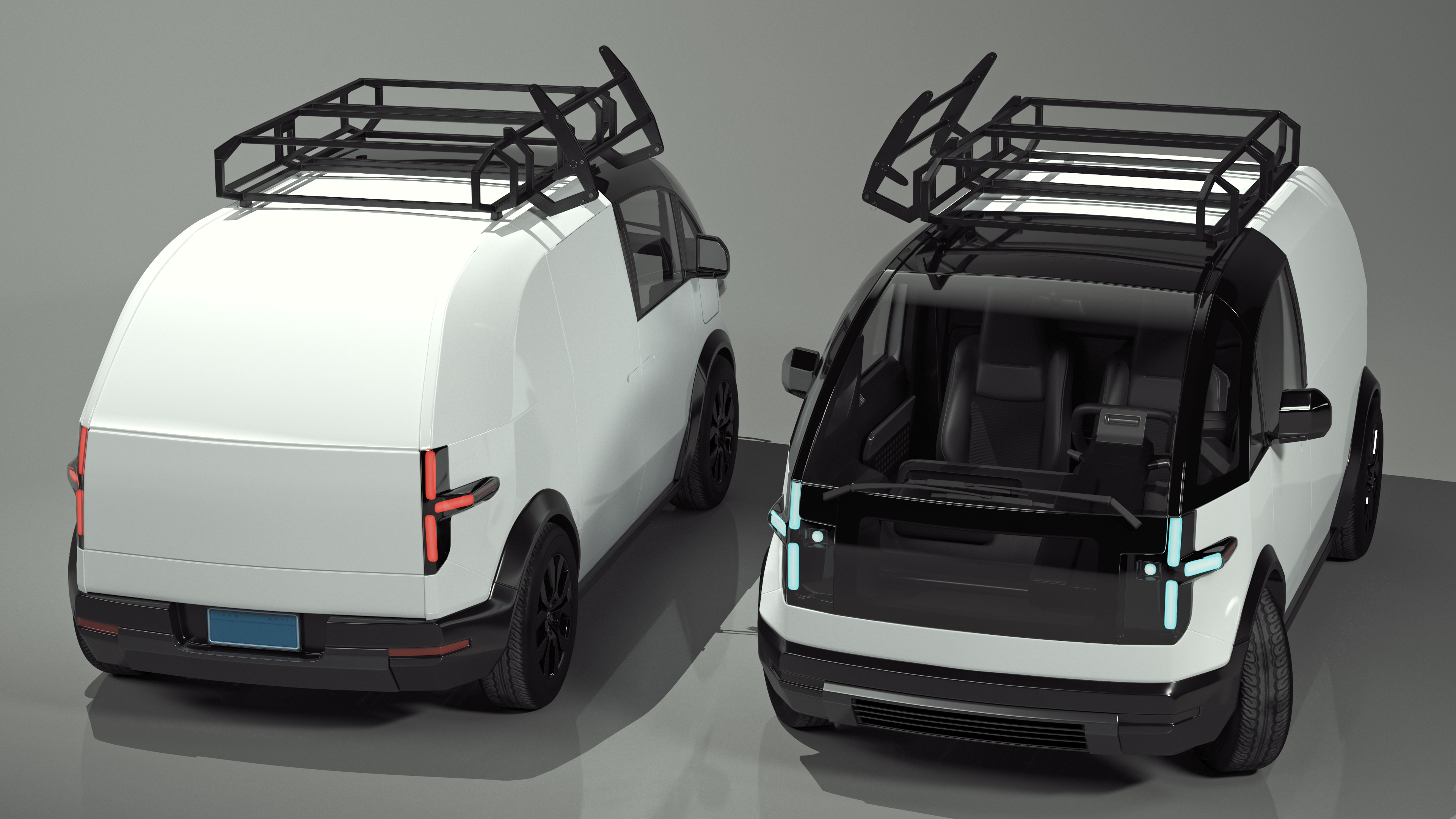 Minibus Electric White Rigged 3D model