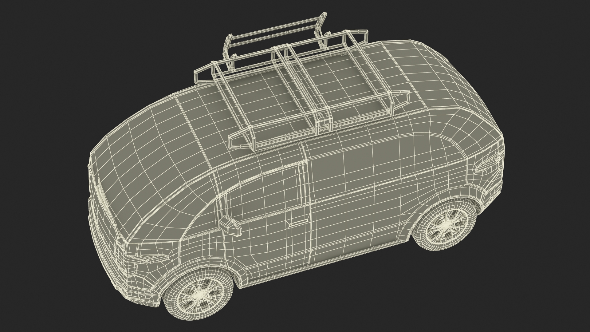 Minibus Electric White Rigged 3D model