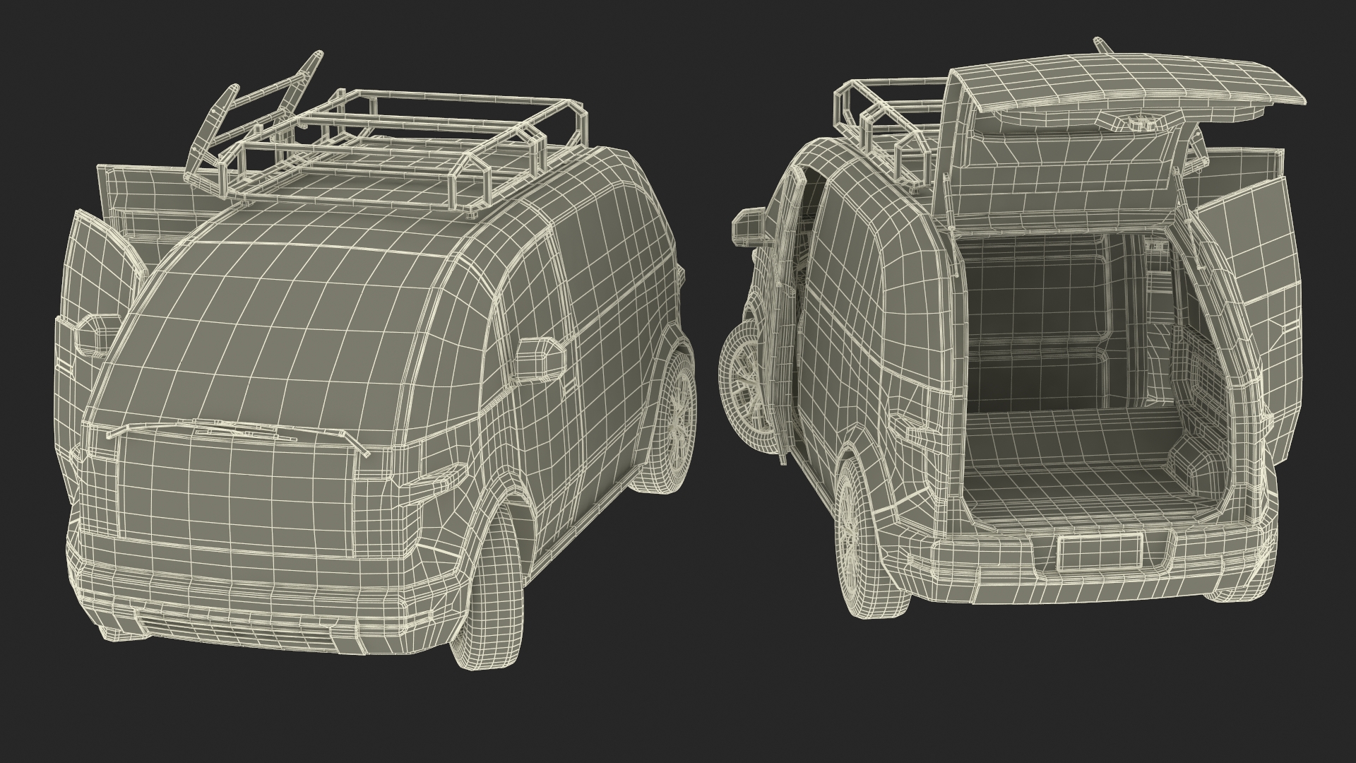 Minibus Electric White Rigged 3D model