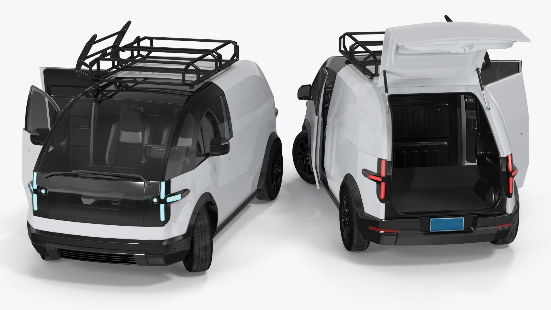 Minibus Electric White Rigged 3D model