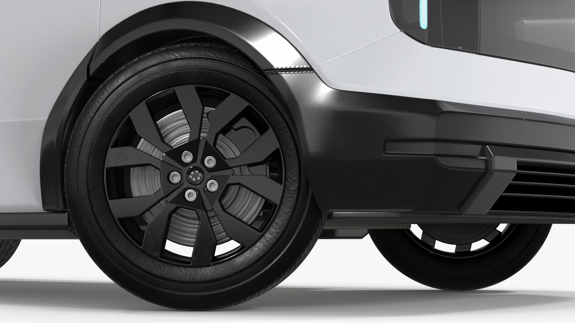 Minibus Electric White Rigged 3D model